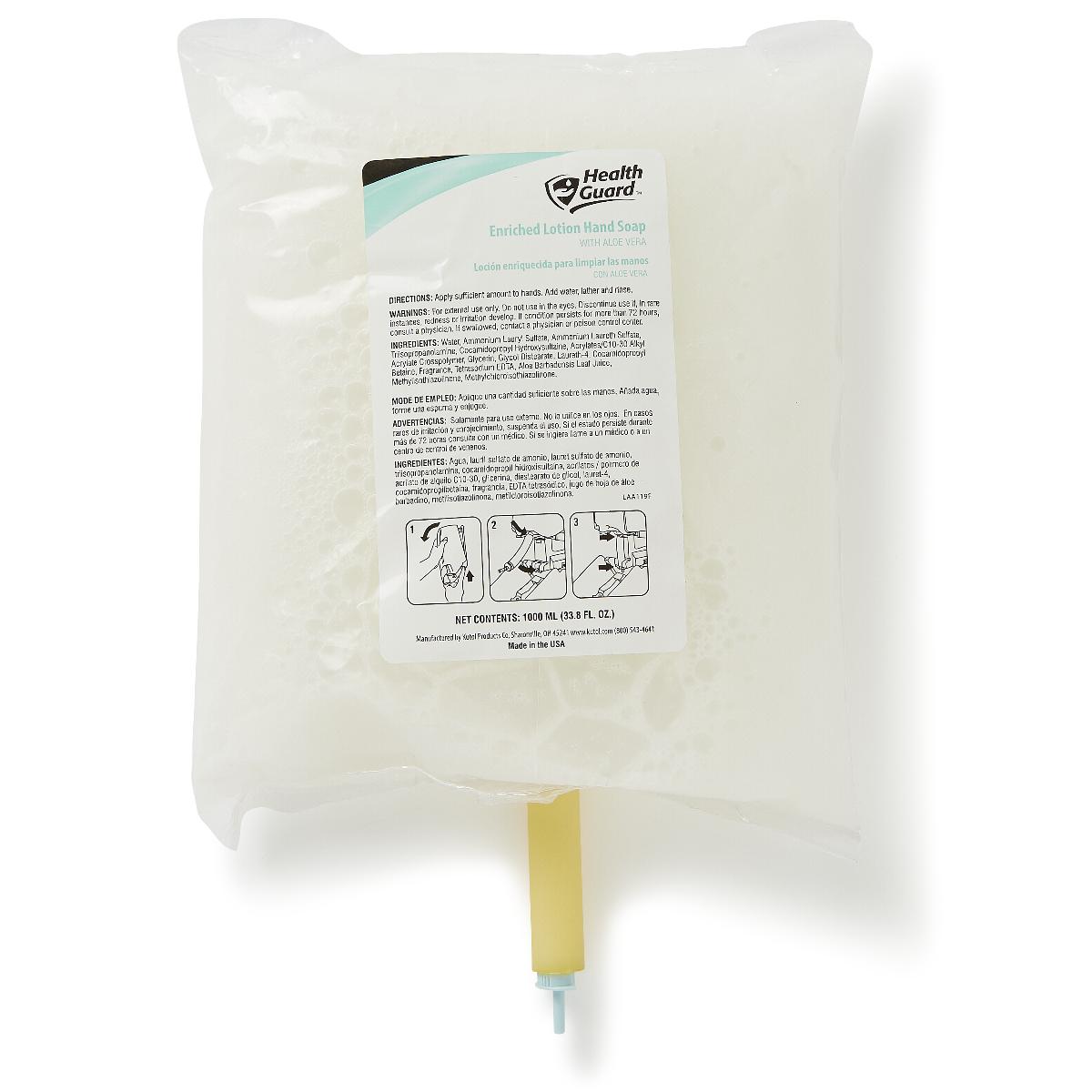 Soap HealthGuard Lotion 1,000 mL Dispenser Refill Bag Floral Scent (12/CS)