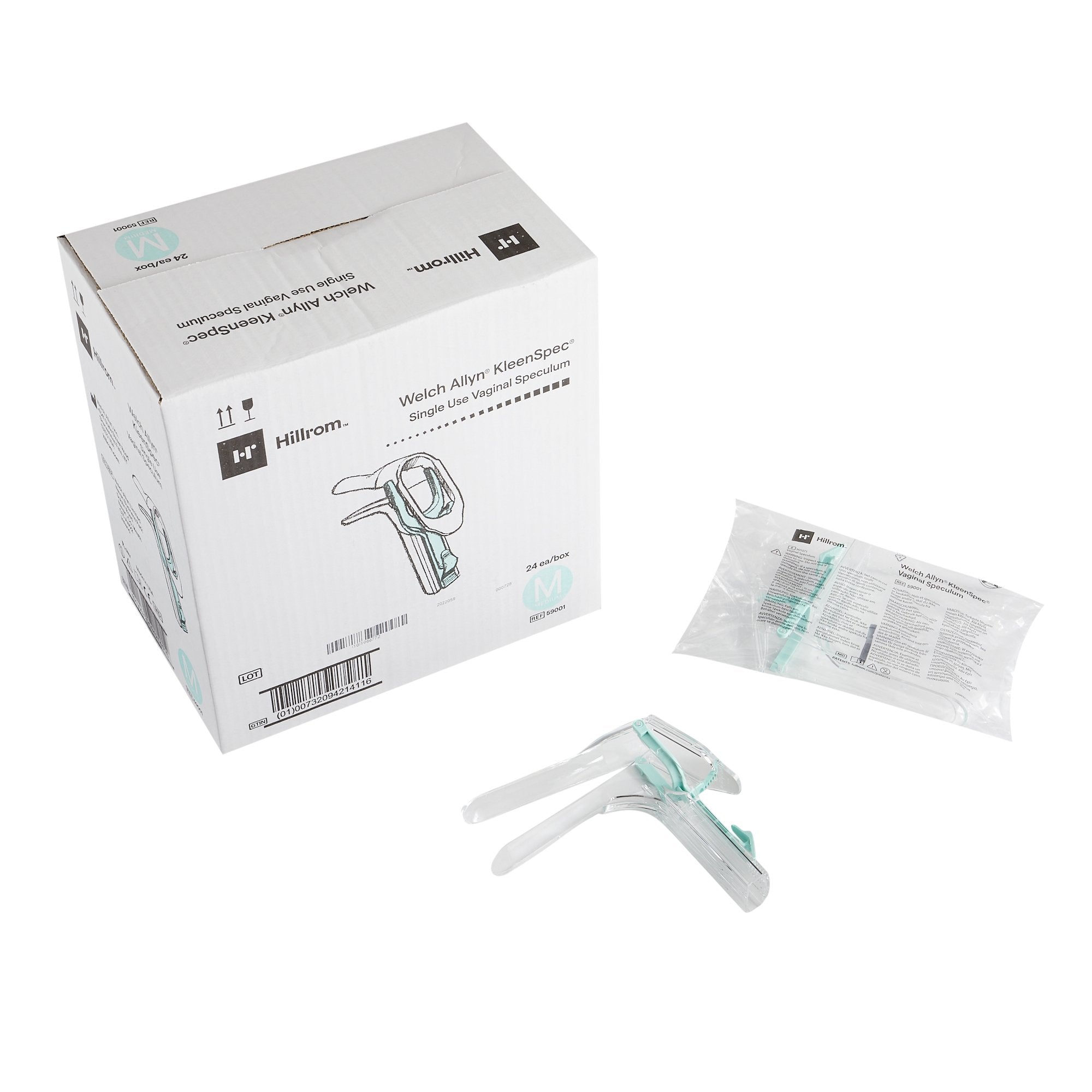 Vaginal Speculum KleenSpec 590 Series Premium Pederson NonSterile Office Grade Acrylic Medium Double Blade Duckbill Disposable Corded/Cordless Light Source Compatible