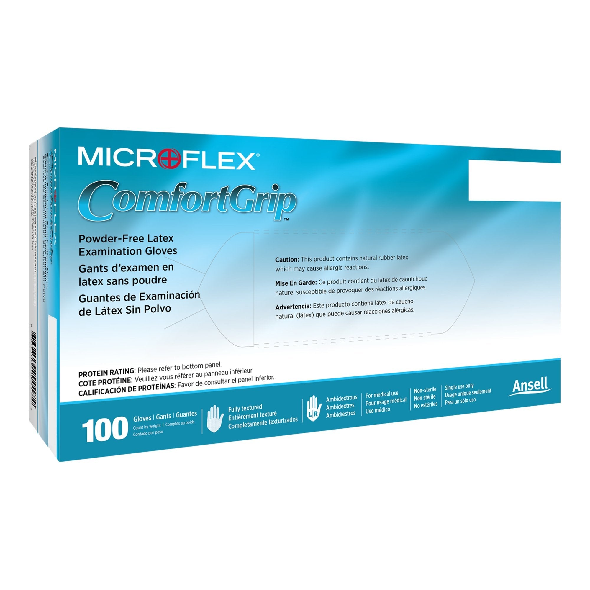 Microflex Medical Microflex ComfortGrip Latex Gloves, Large, Natural (10/CS)