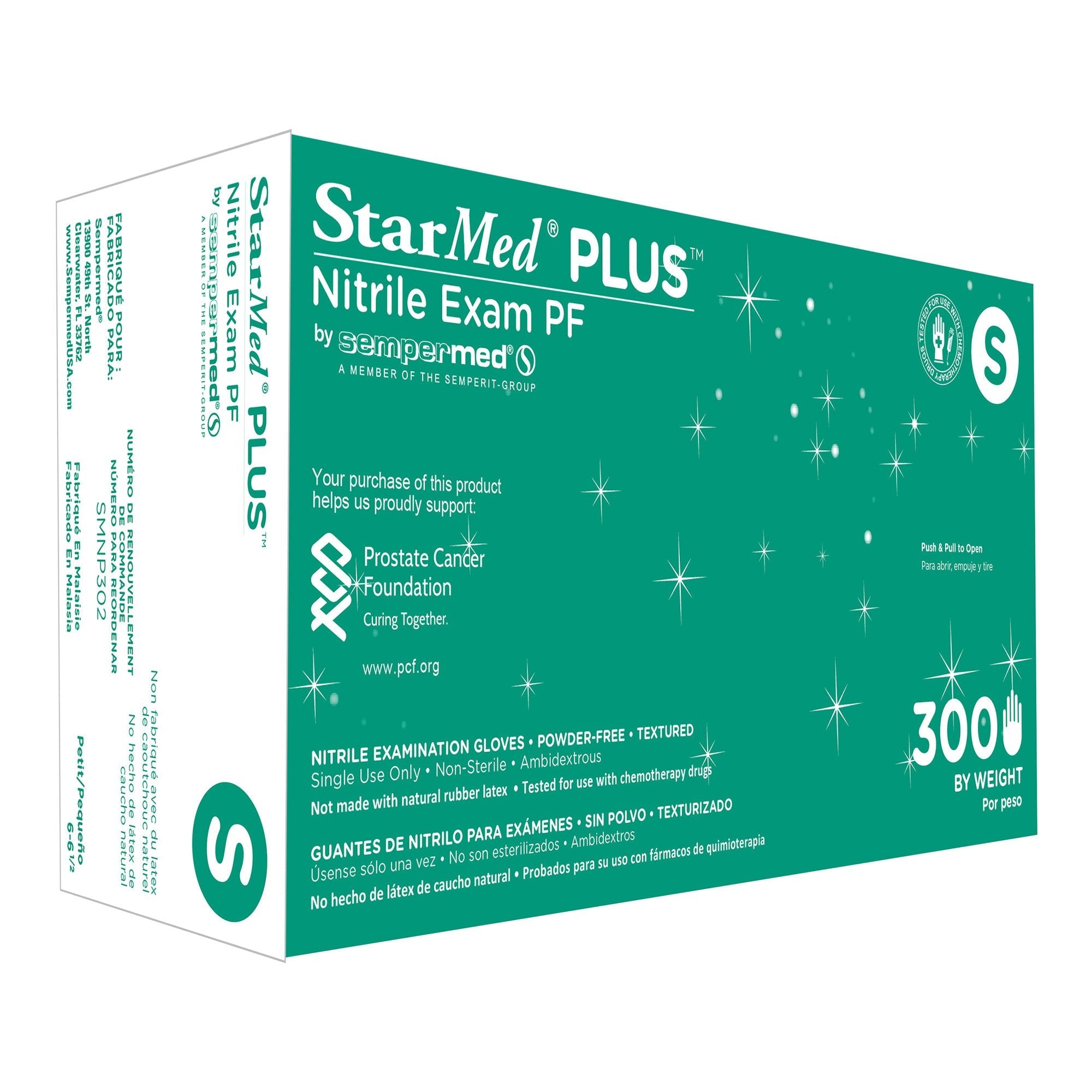 Harps USA Inc StarMed Plus Nitrile Exam Glove, Small, Blue (3000/CS)