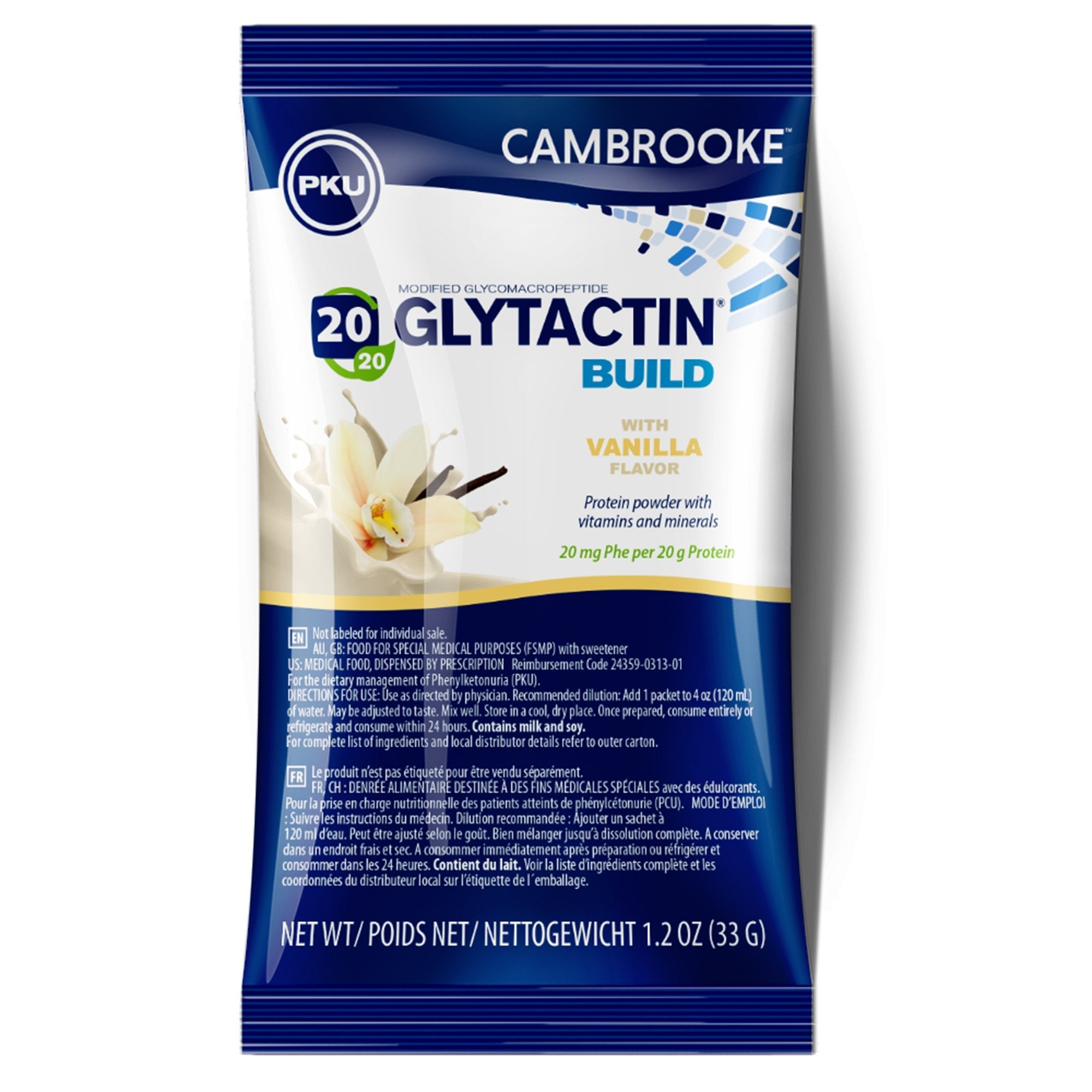 Cambrooke Therapeutics Glytactin Build 20/20 GMP for the Dietary Management of PKU, Vanilla (30/CS)