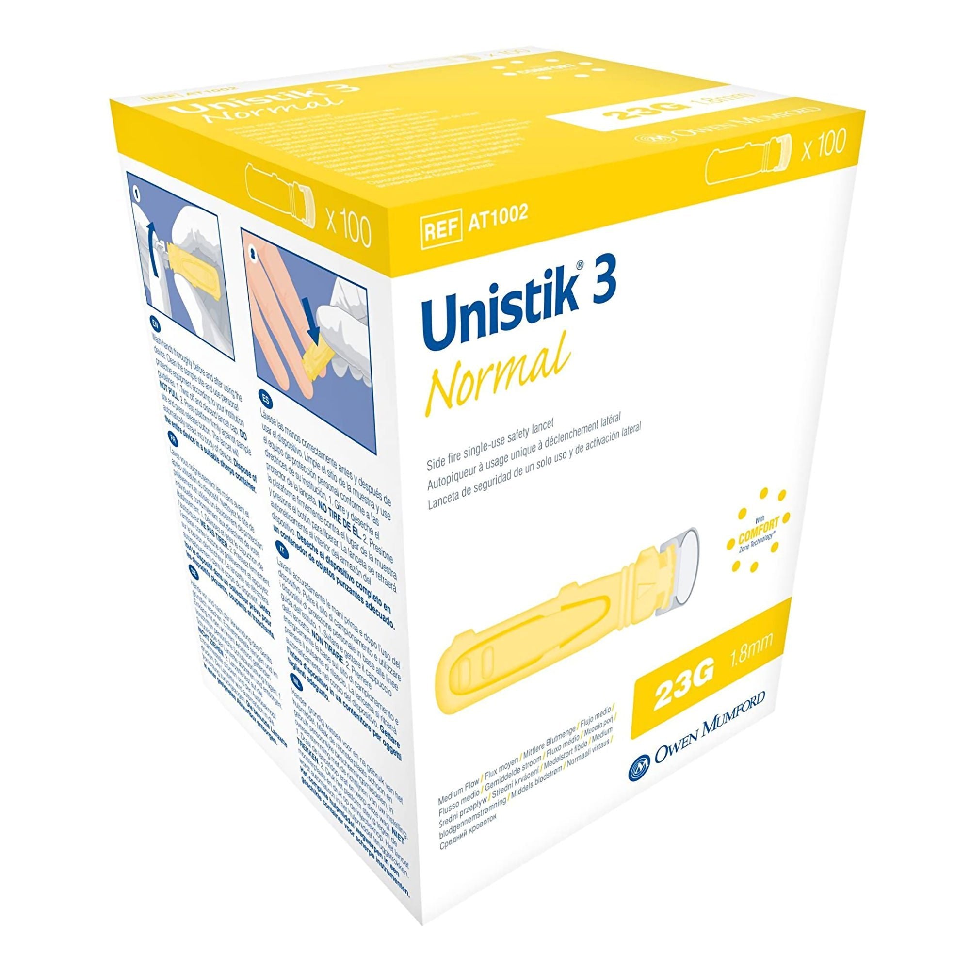 Unistik 3 Normal Safety Lancet (Box of 100)