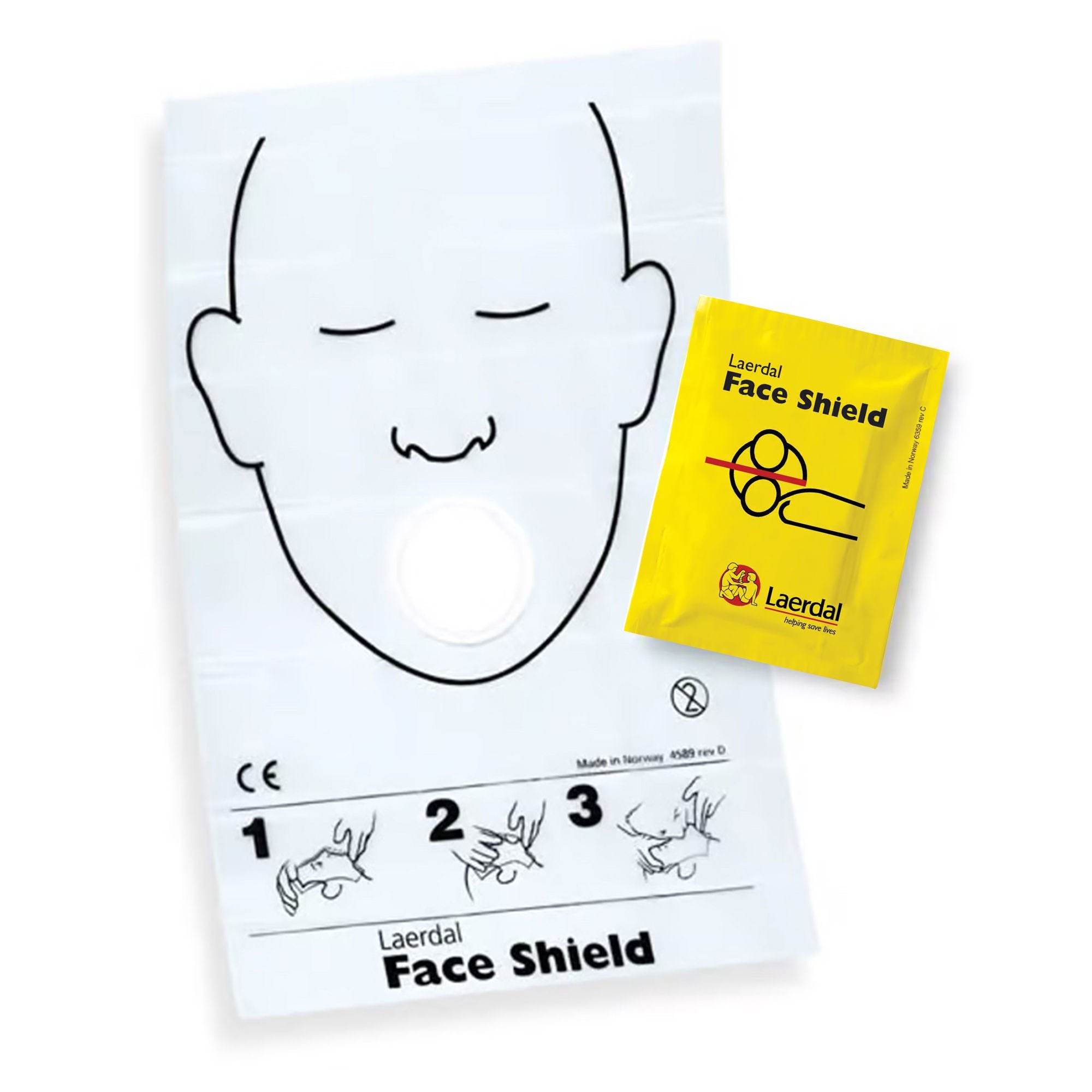 Laerdal CPR Face Shield CPR Barrier (Box of 50)