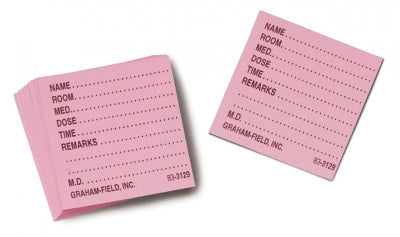 Graham-Field Medicine Dispenser Tray Medicine Card Pink 500/Bx Grafco