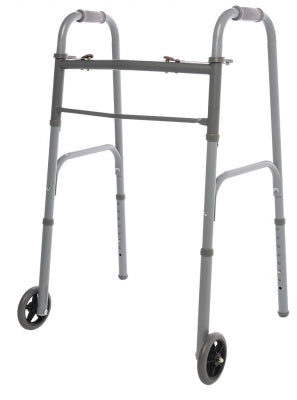 Graham-Field Folding Walker W/Wheels Dual Rel Adult, Lumex