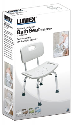 Graham-Field Lumex Platinum Collection Bath Seat - Retail Packaging with Backrest; Standard Grey; Single