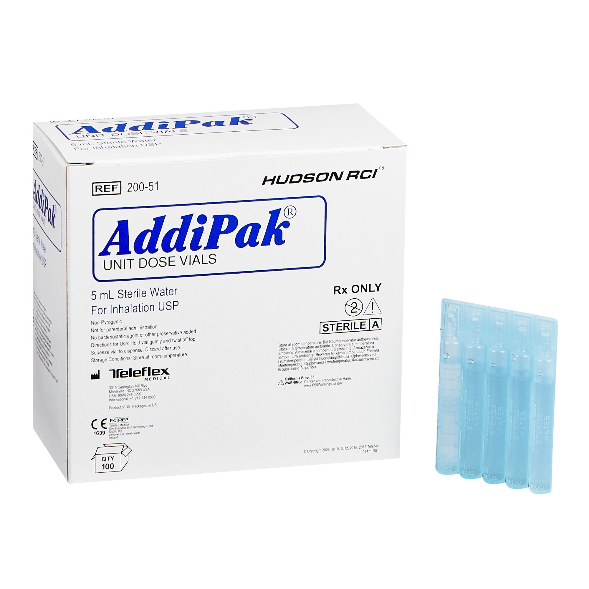 Medline Addipak Sterile Water Liquid 5 mL (HUD20051 / CS)