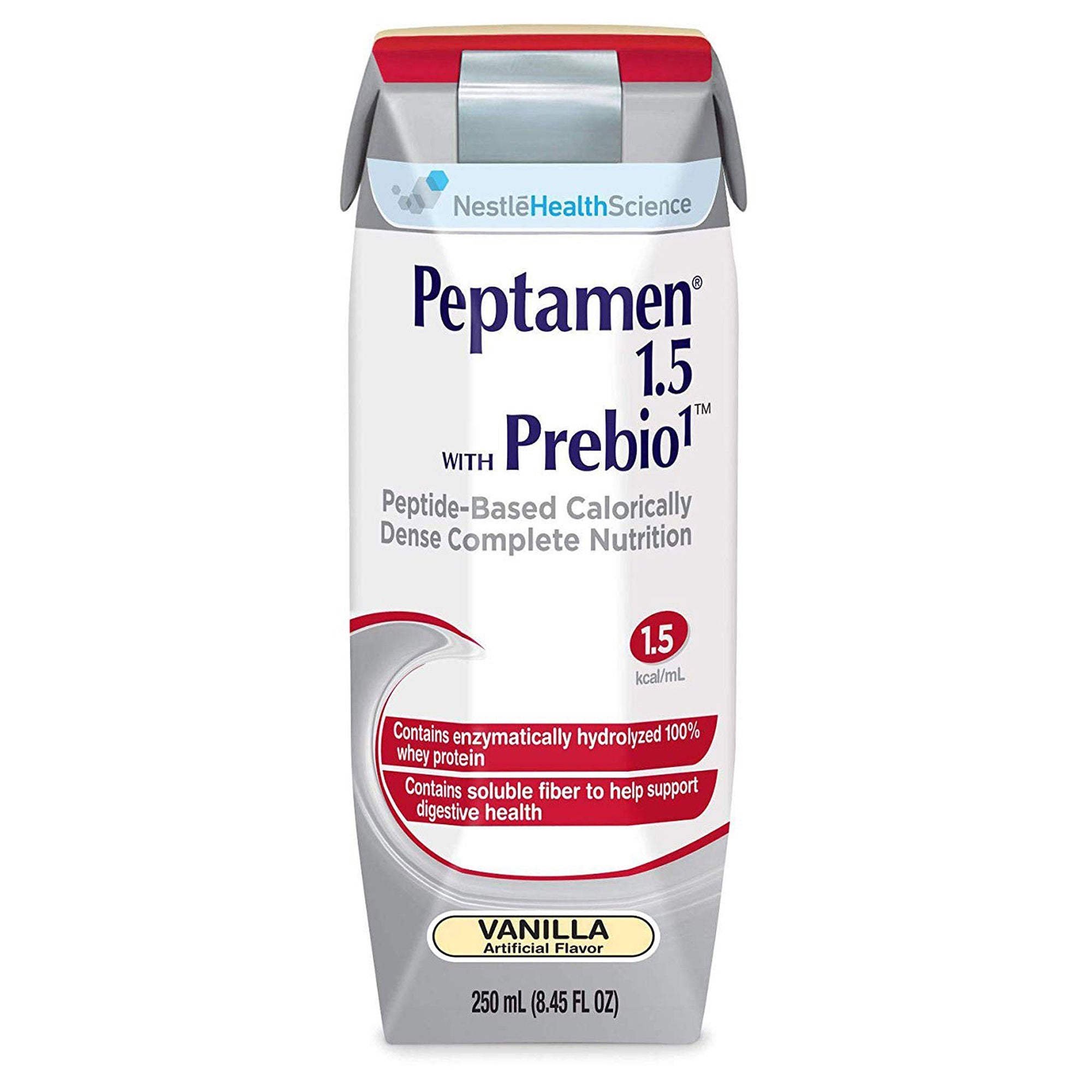 Peptamen 1.5 with Prebio 1 Vanilla Peptide-Based Complete Nutrition, 250 mL (Case of 24)