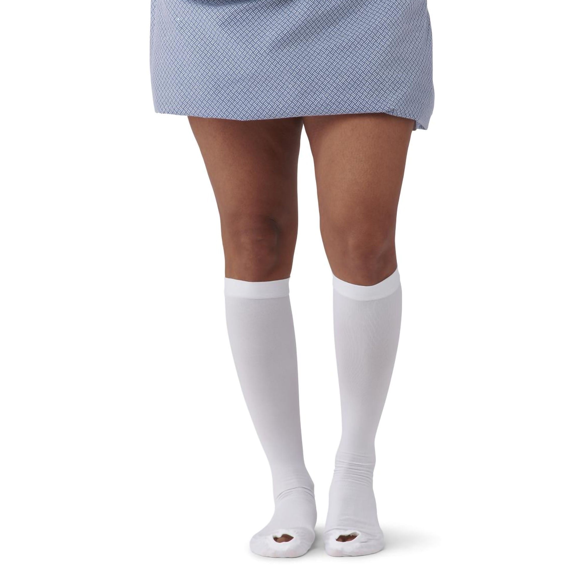 Medline Anti-embolism Stocking Medline Knee High Large / Regular White Inspection Toe (MDS160664 / BX)