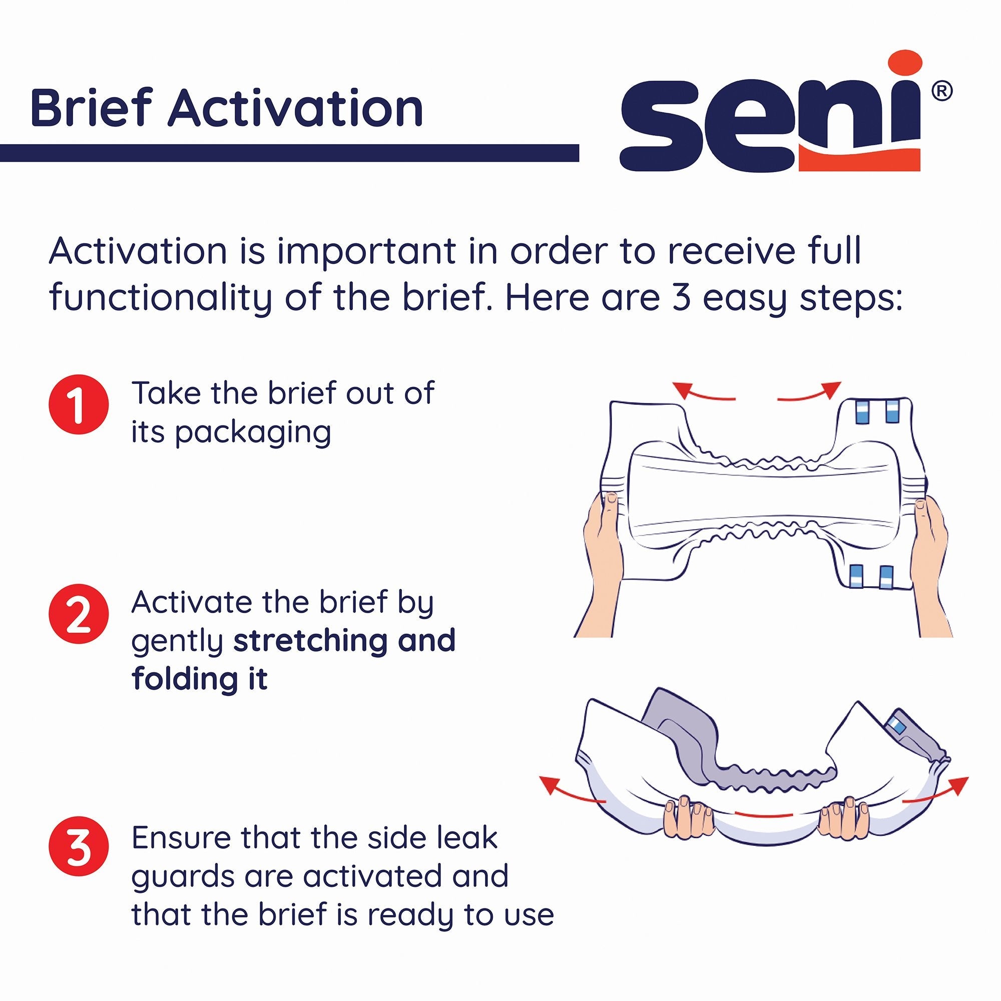 TZMO USA Inc Seni Classic Plus Moderate to Heavy Absorbency Incontinence Brief, Large (100/CS)