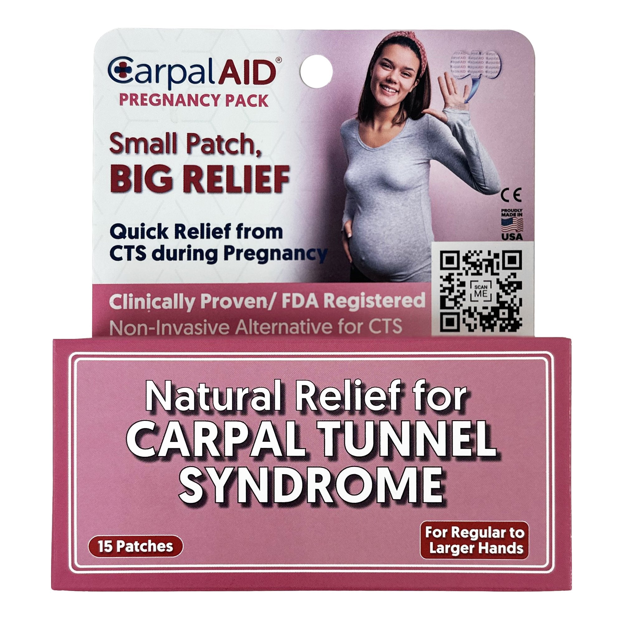Carpal AID LLC CarpalAid Patch Pregnancy Hand-Based Carpal Tunnel Support, Large (720/CS)