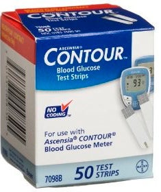 Blood Glucose Test Strips Ascensia Contour 50 Strips per Pack For Bayer Ascensia Contour Blood Glucose Meter