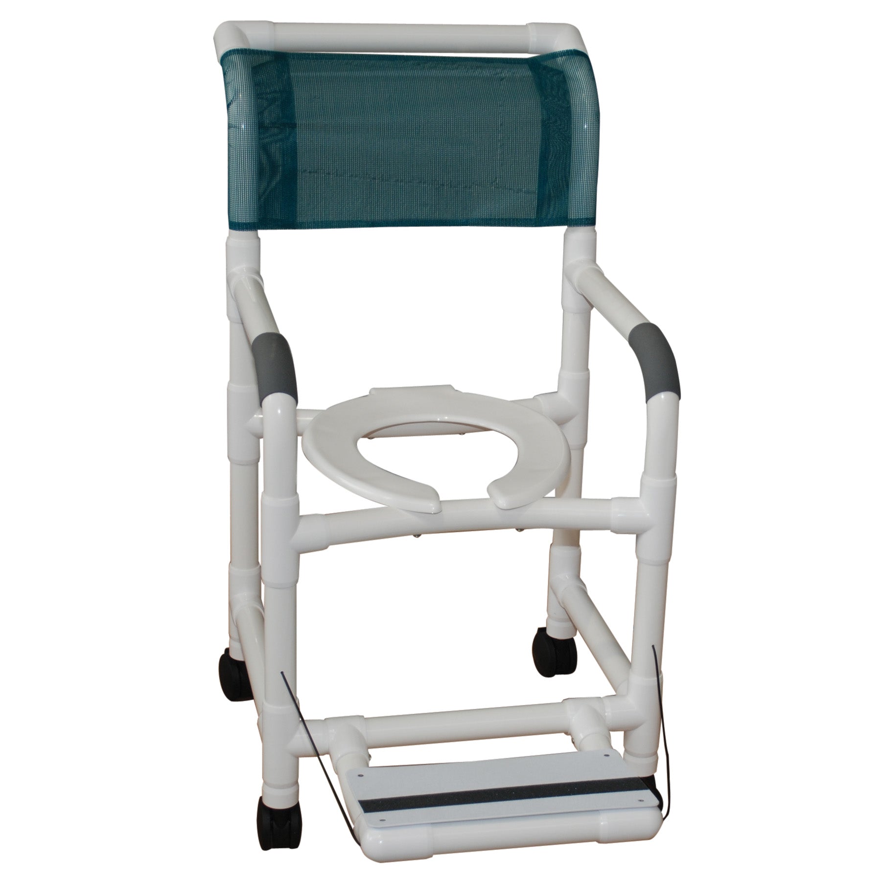 MJM International Shower Chair 18" Internal Width, 3" Twin Casters, Folding Footrest 300Lbs
