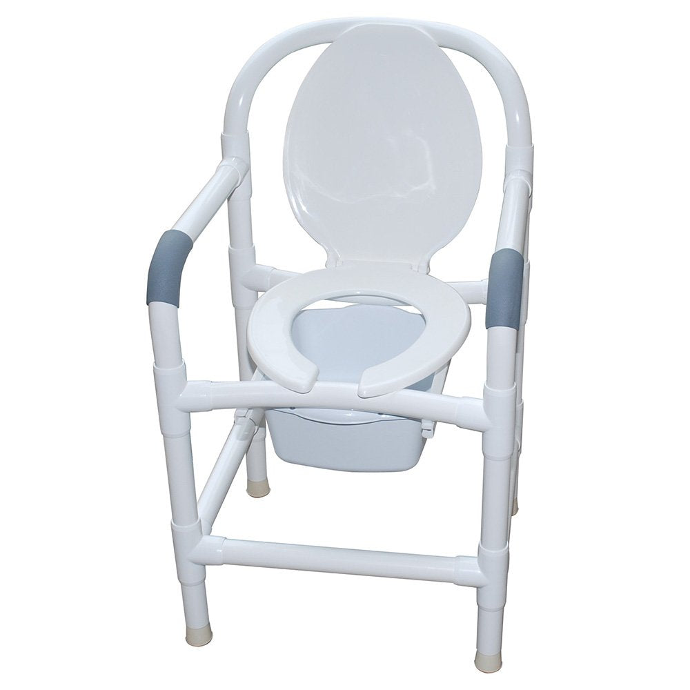 MJM International Bedside Commode18" Internal Width, with Static Legs & 10 Qt Commode Pail (No Sling)
