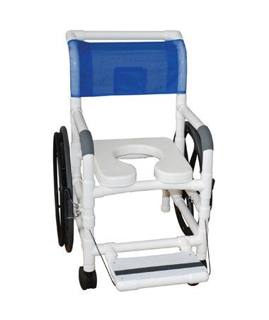 MJM International Self-Propelled "Aquatic / Rehab. Transport Chair 22" Int. Width, with 24" Rear Wheels, Open Front Soft Seat, 350 Lbs Weight Capacity