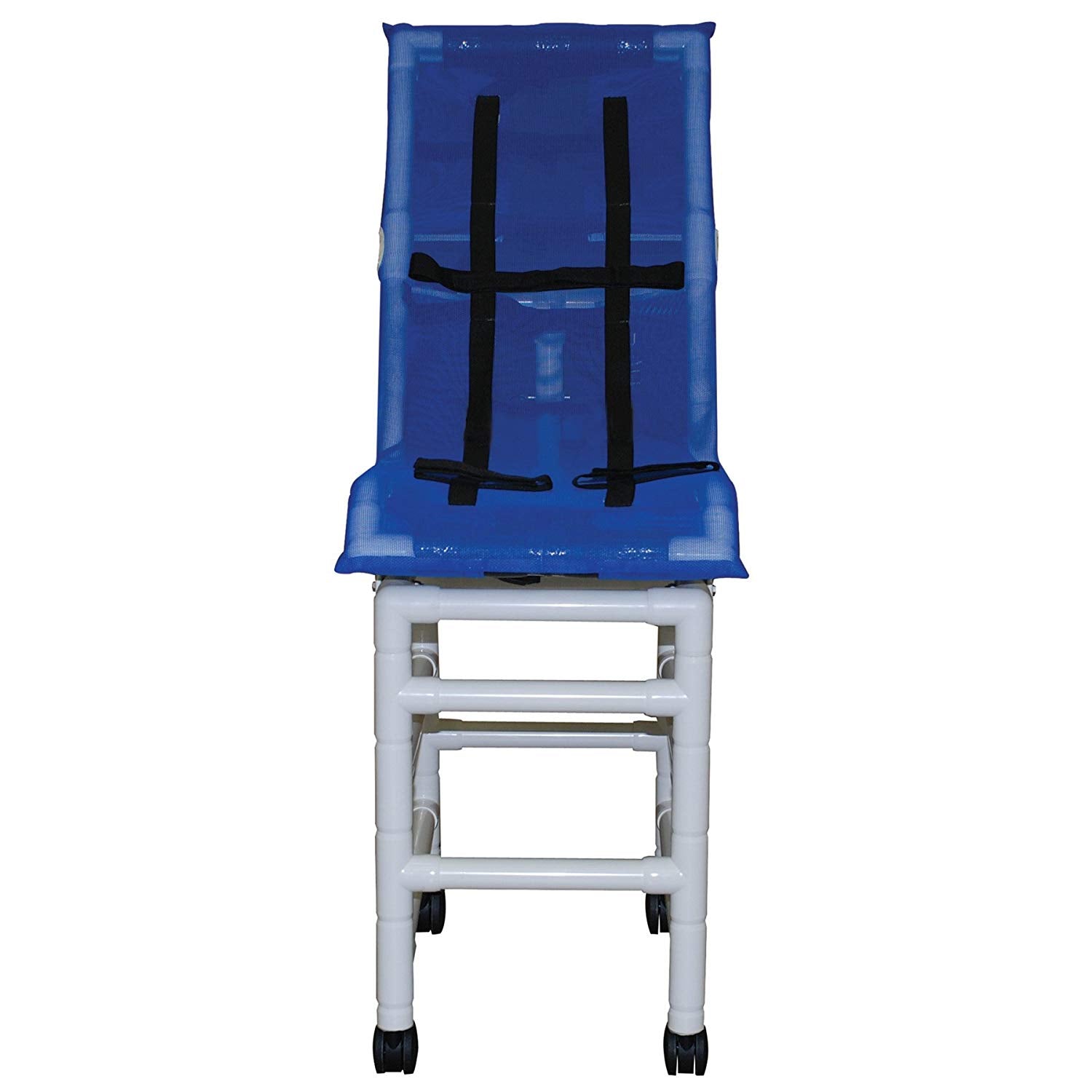 MJM International Reclining bath/shower chair (LARGE) w/dual base, casters & headbolster, 180 lbs wt cap