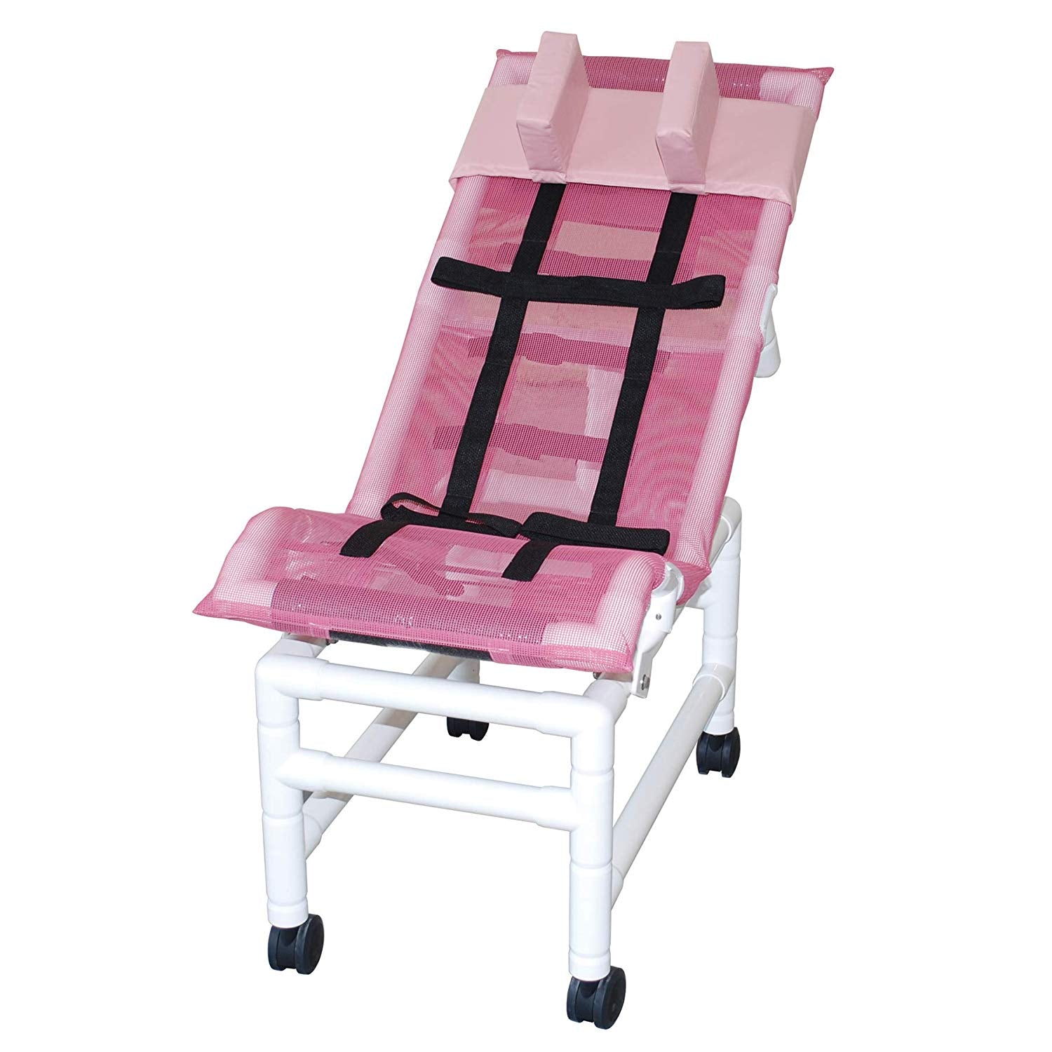 MJM International Reclining Bath/Shower Chair (Large), with Base & Casters, 180 Lbs Weight Capacity