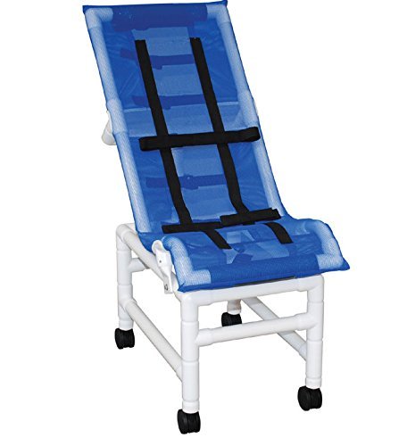 MJM International Reclining bath/shower chair (X-LARGE) w/dual base & casters, 225 lbs wt cap