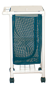 MJM International Space saving single hamper w/leak proof bag only, 22 Gallon cap. 3" twin casters