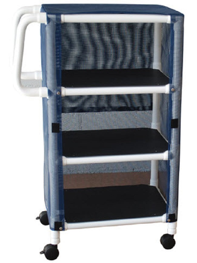 MJM International NON-Magnetic 3-shelf utility cart (no cover ), shelf size: 20" x 25", 75 lbs per shelf