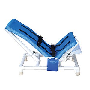 MJM International Blue Articulating bath chair(SMALL) fully adjustable, no base no casters, 100 lbs wt cap