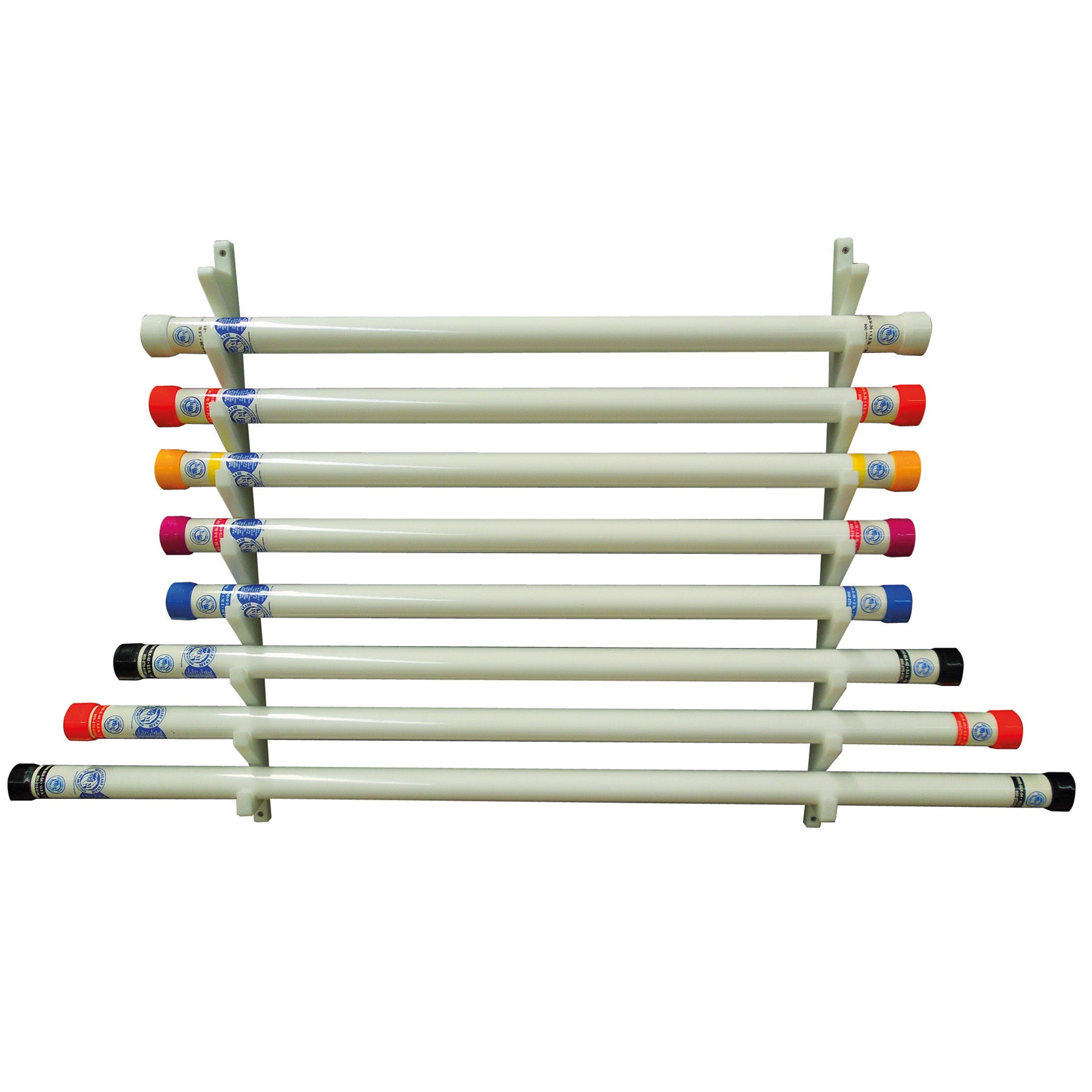 MJM International Therapy Rehab Weighted Bars, wall mount storage rack