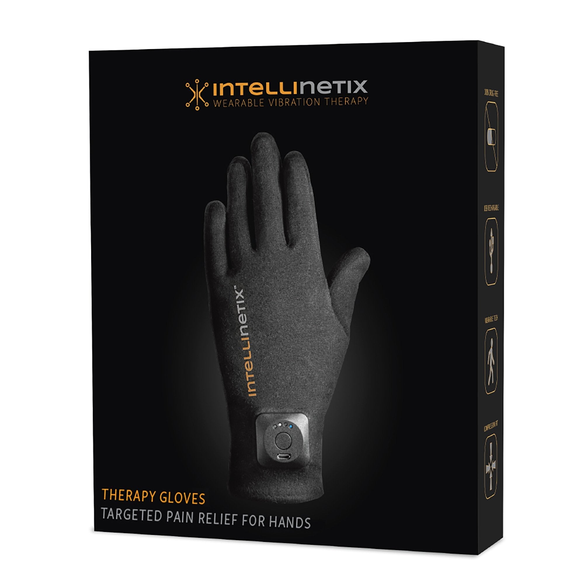 Brownmed Intellinetix Arthritis Vibrating Gloves, Small, Black