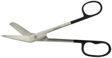 BR Surgical LISTER Bandage Scissors, angled, one large finger ring, 8" SuperCut