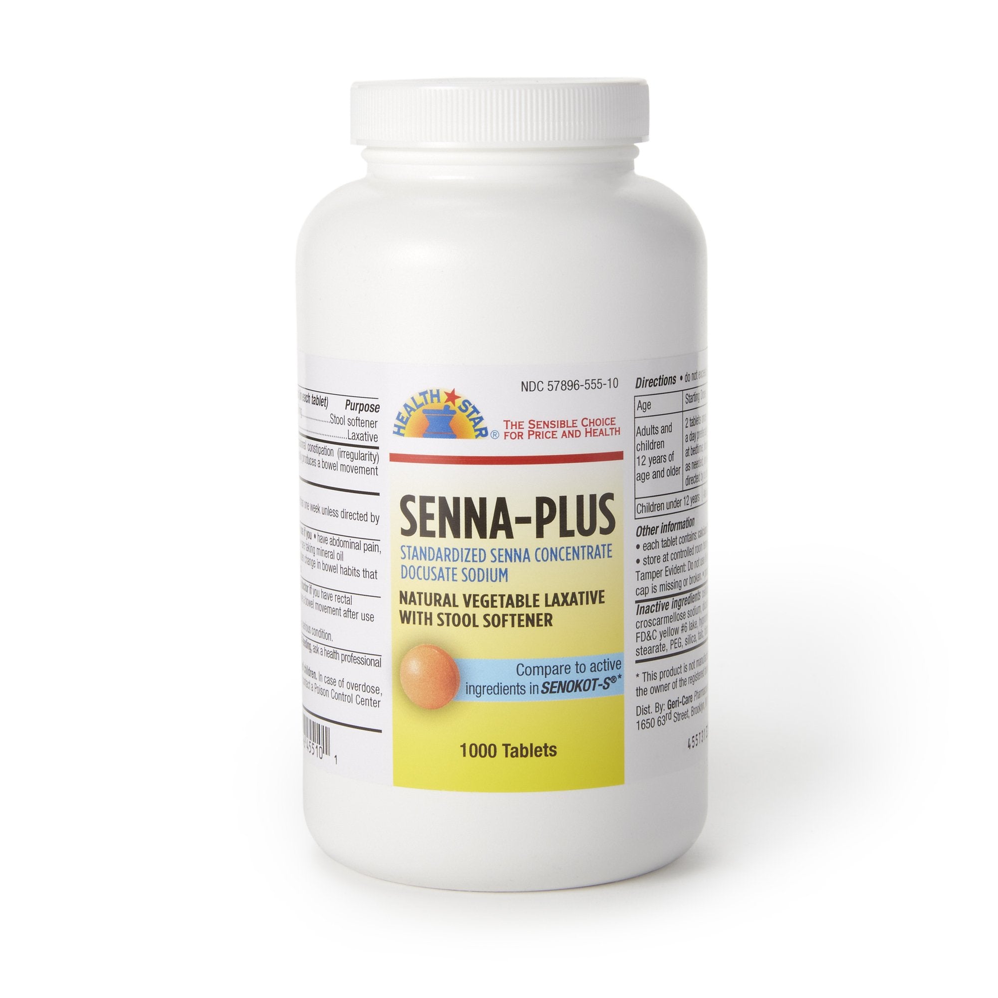 Geri-Care Geri-Care Senna Plus Docusate Sodium / Sennosides Stool Softener (12/CS)
