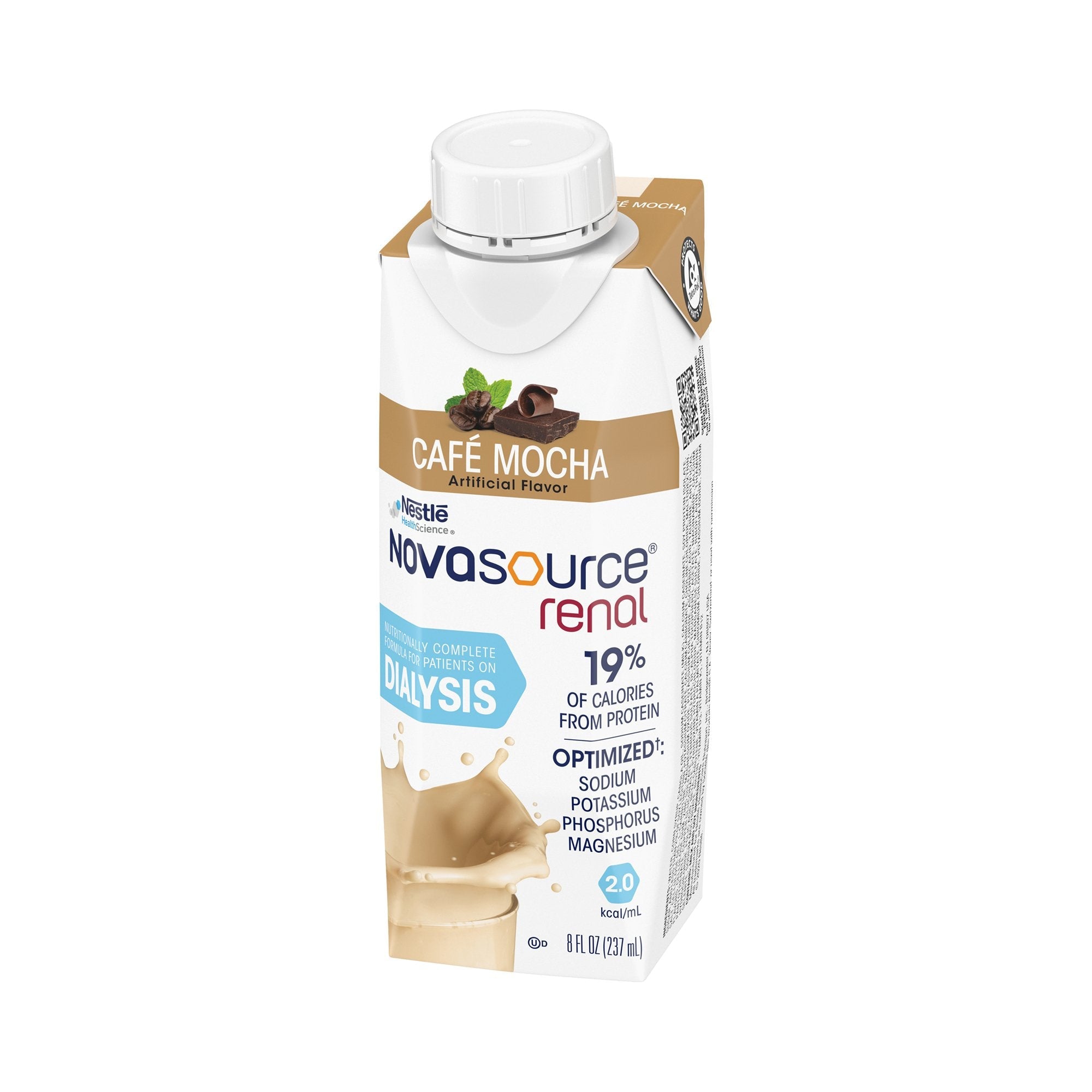 Nestle Healthcare Nutrition Novasource Renal Café Mocha Formula for Patients on Dialysis, 8-ounce Carton (24/CS)