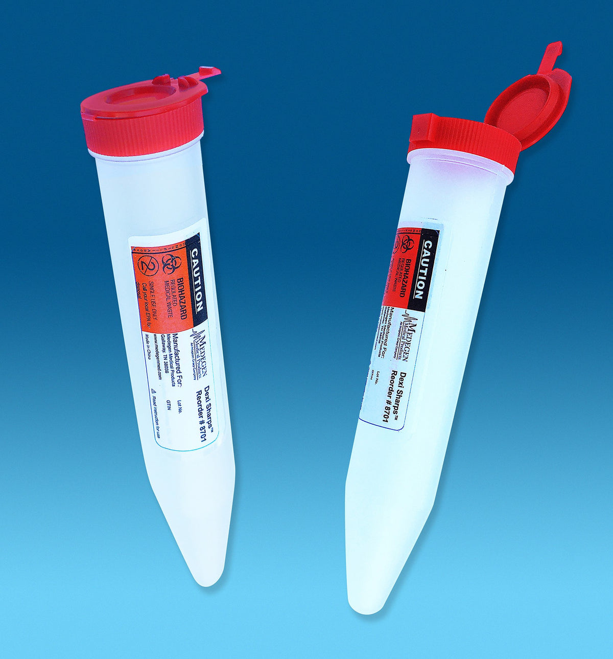 CONTAINER DEXI SHARPS TRANSPRT1L W/SNAP LID CLR/RED 48/CS