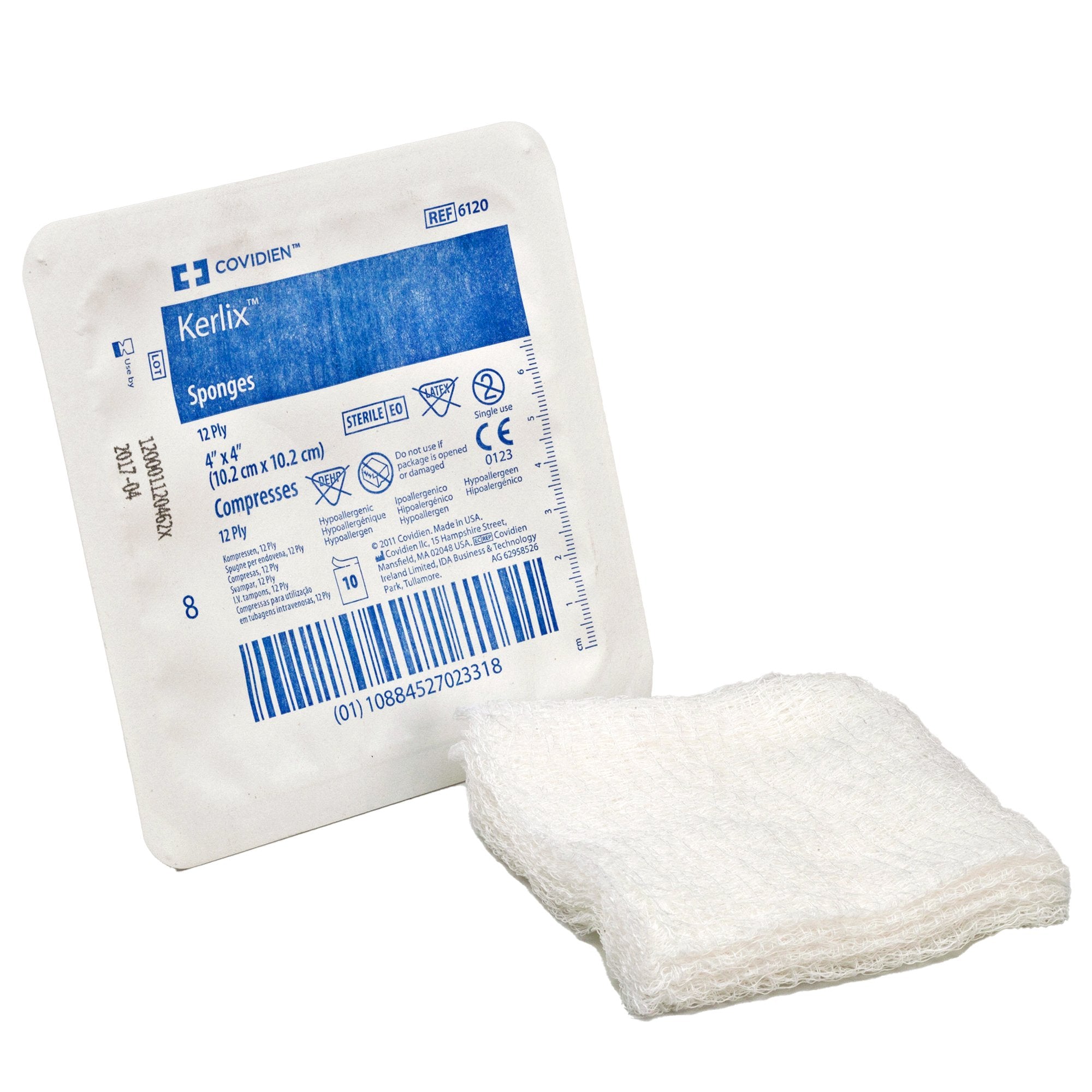 Cardinal Kerlix Sterile USP Type VII Fluff Dressing, 4 x 4 Inch, 12-Ply (1280/CS)