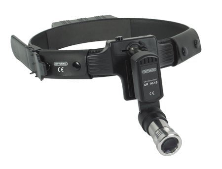 BR Surgical LED Headlight, wireless, with variable spot, leather headband, includes rechargeable lithium ion battery and charger