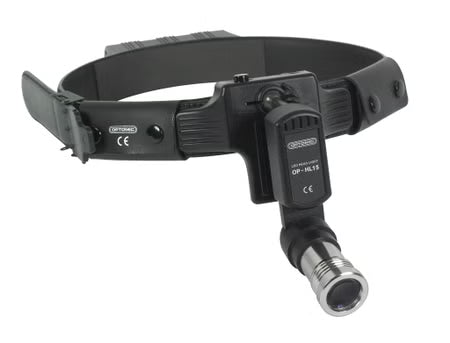 BR Surgical LED Headlight, wireless, with variable spot, leather headband, includes rechargeable lithium ion battery and charger