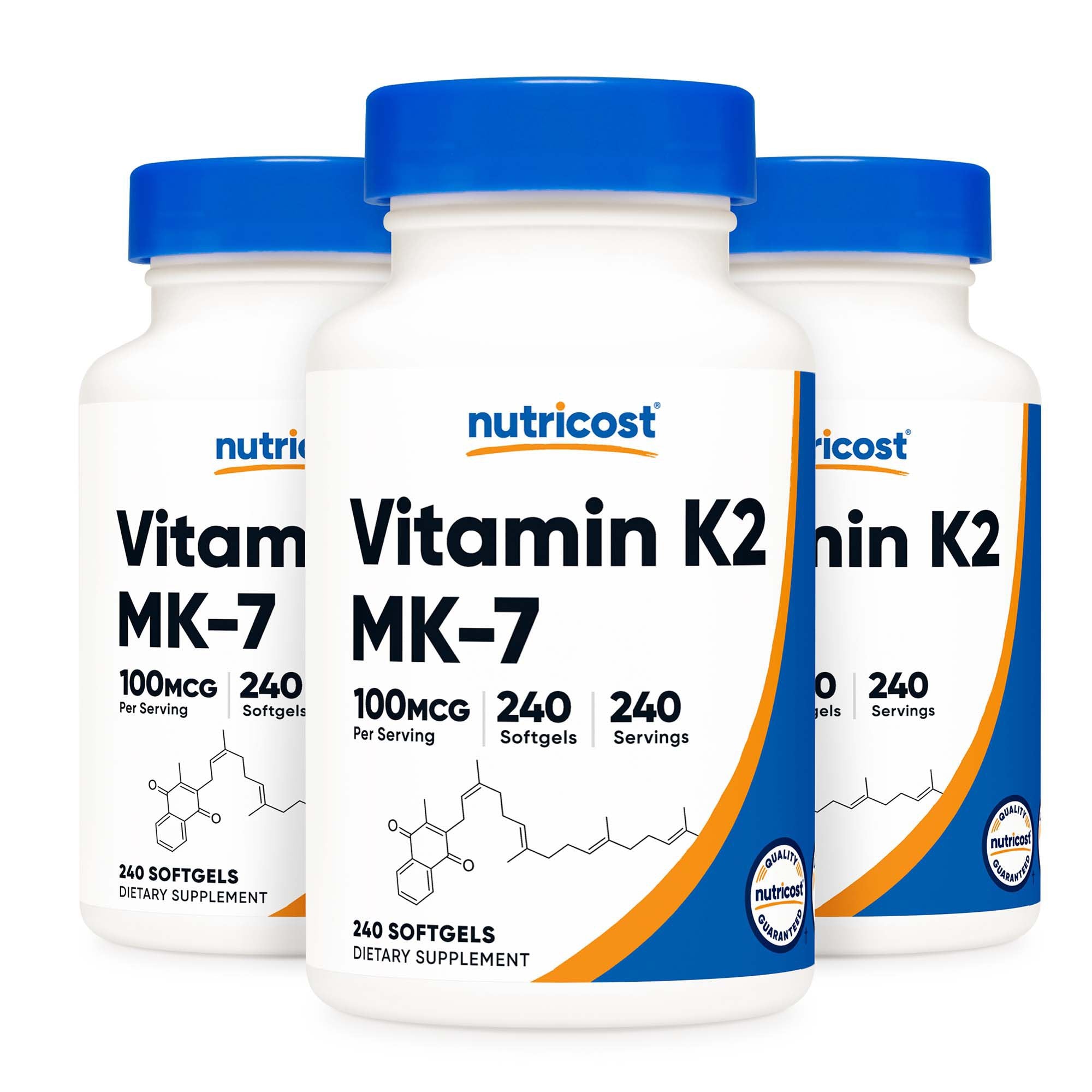 Nutricost Dietary Supplement nutricost Vitamin K2 MK-7 100 mcg Strength Softgel 240 Per Bottle (12/CS)