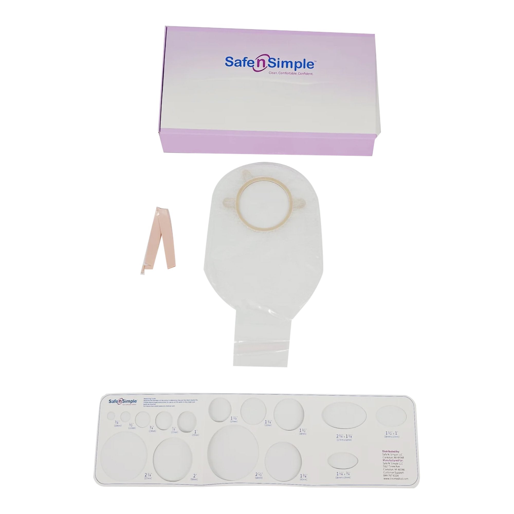Safe N Simple Ostomy Pouch Safe n Simple Two-Piece System 12 Inch Length Without Barrier Drainable (80/CS)