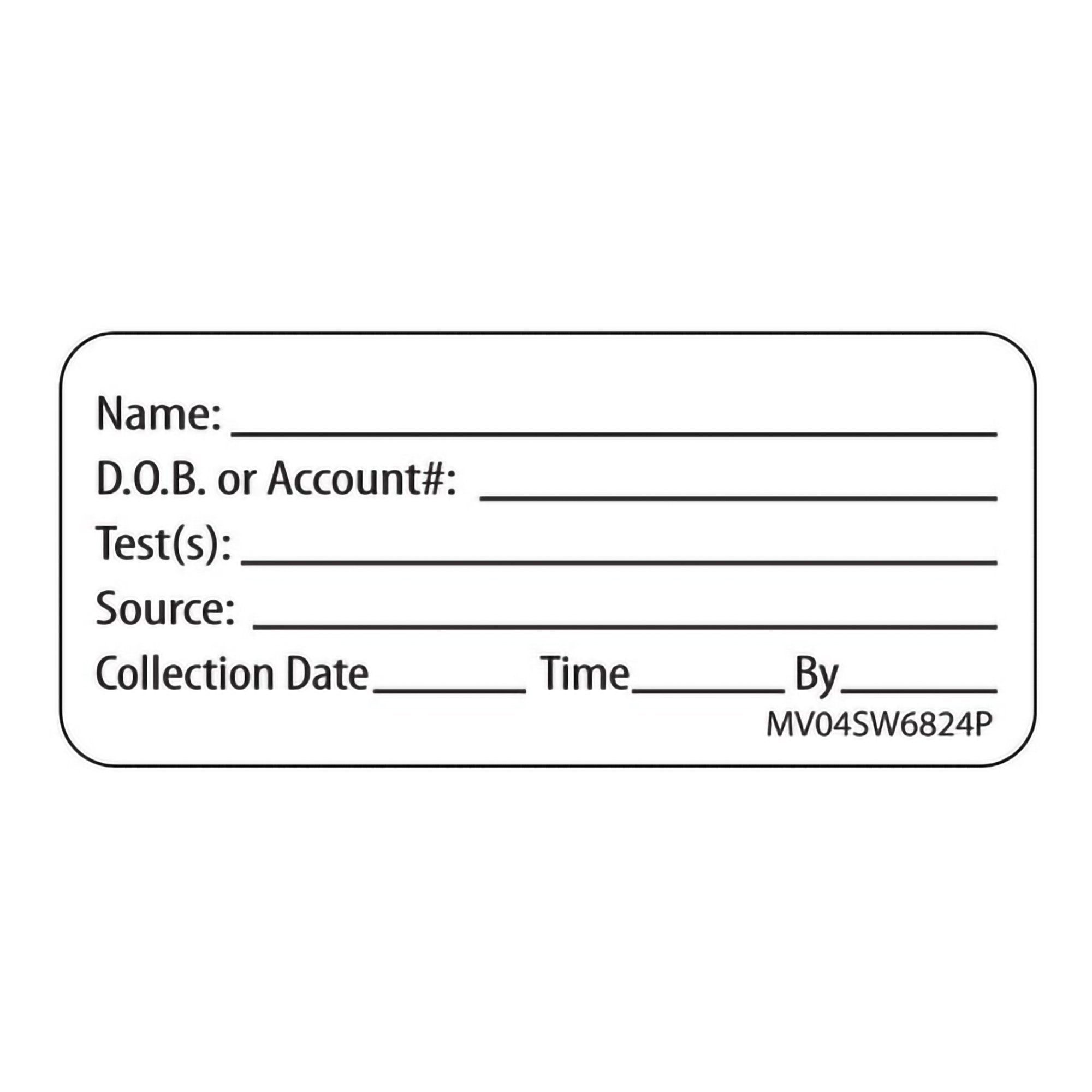 PDC Healthcare MedVision Pre-Printed / Write On Label, Patient Information, 2.25 x 1 Inch
