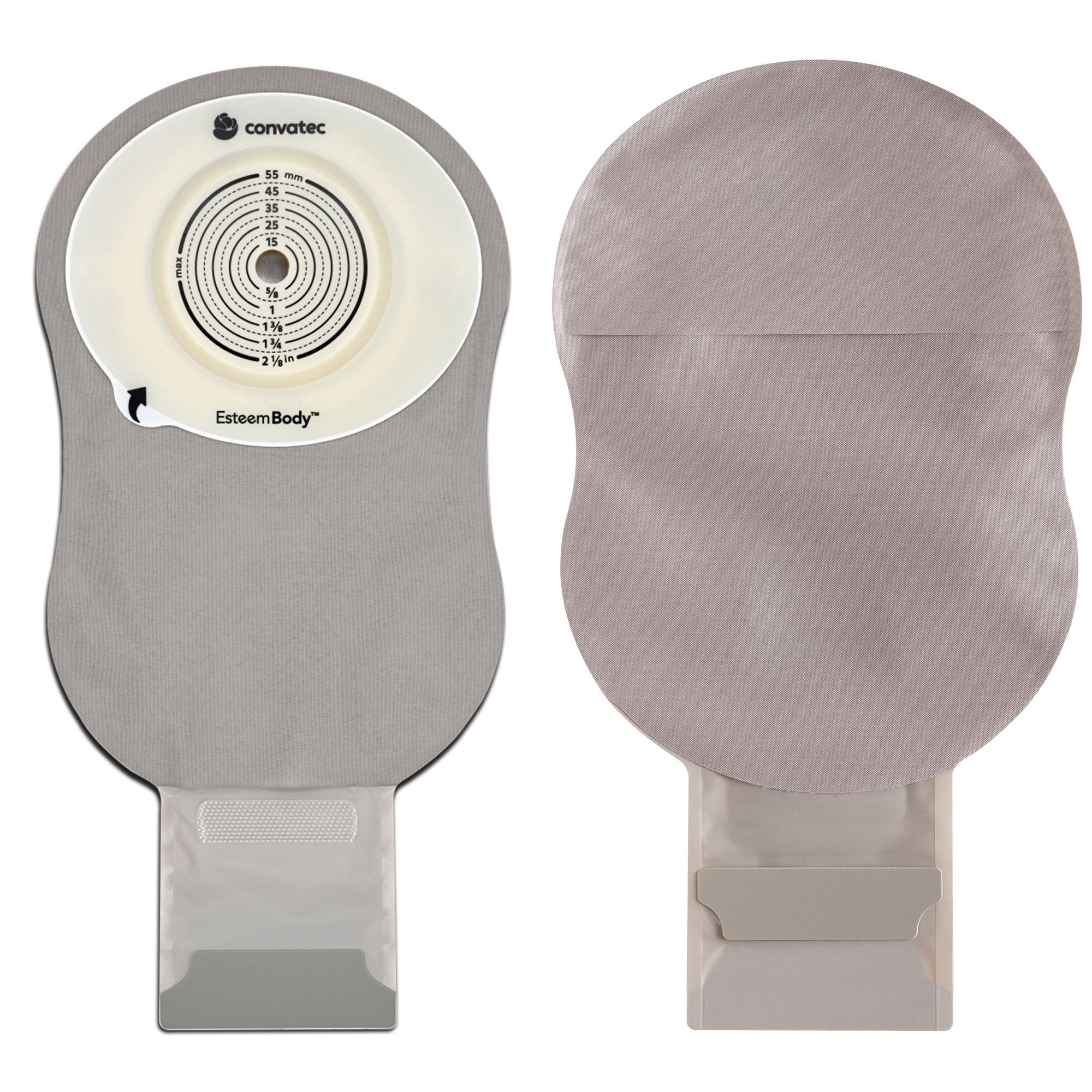 Ostomy Pouch Esteem Body One-Piece System 11 Inch Length Deep Convex, Pre-Cut 10 to 55 mm Stoma Drainable (Box of 10)