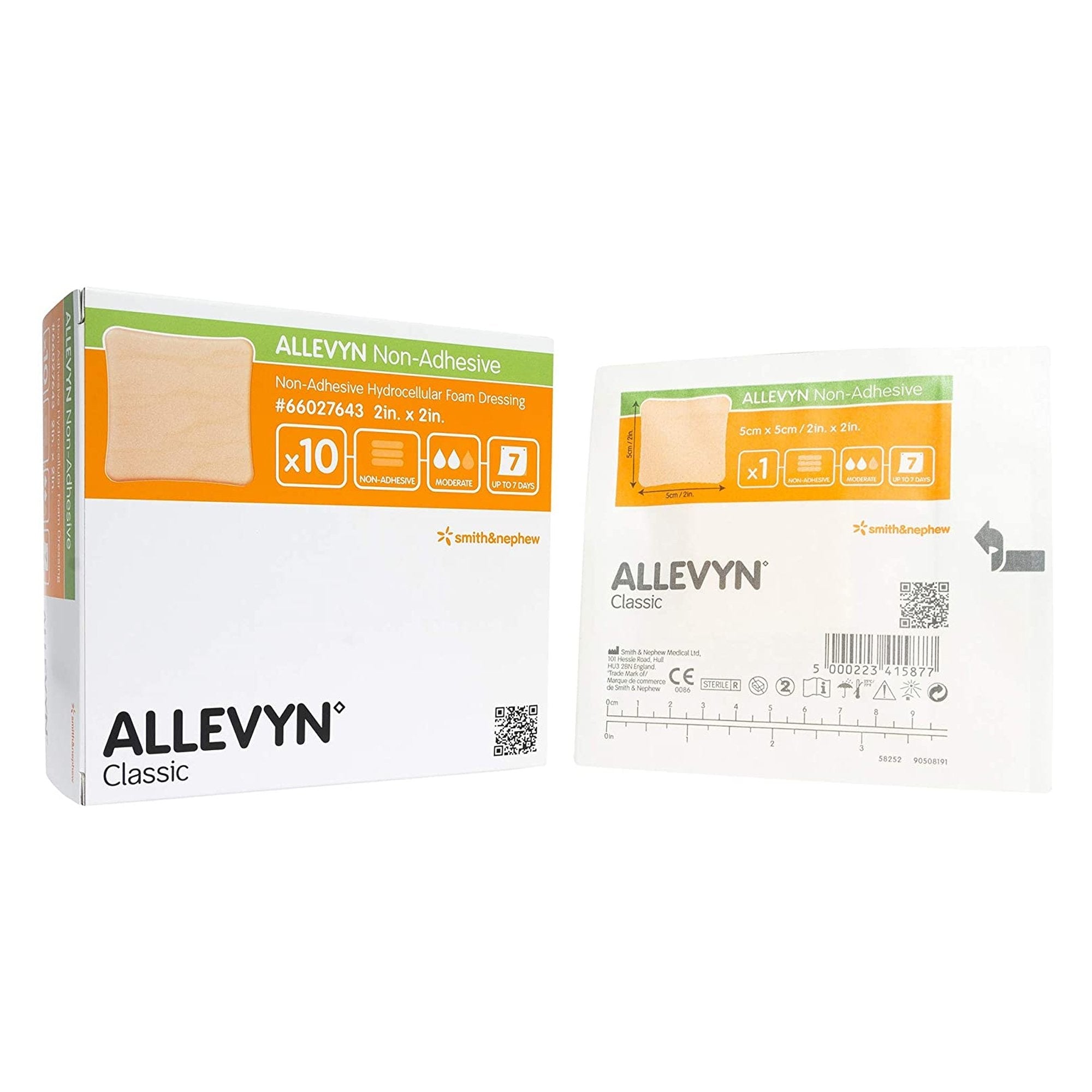 Smith & Nephew Allevyn Classic Nonadhesive without Border Foam Dressing, 2 x 2 Inch (60/CS)