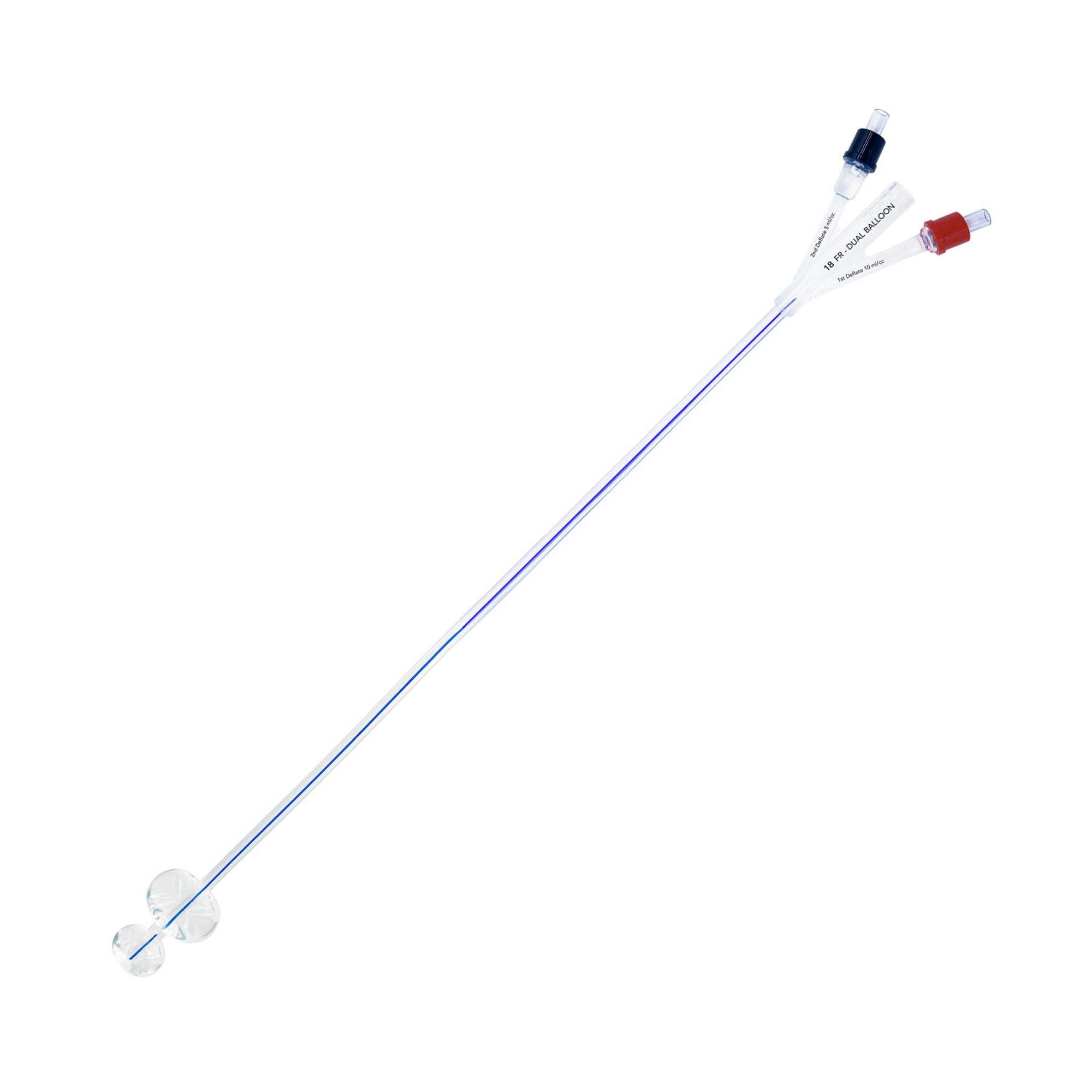 Foley Catheter TruCath Duo 2-Way Subsumed Tip 10 cc Proximal Balloon, 5 cc Distal Balloon 18 Fr. Silicone (Box of 10)