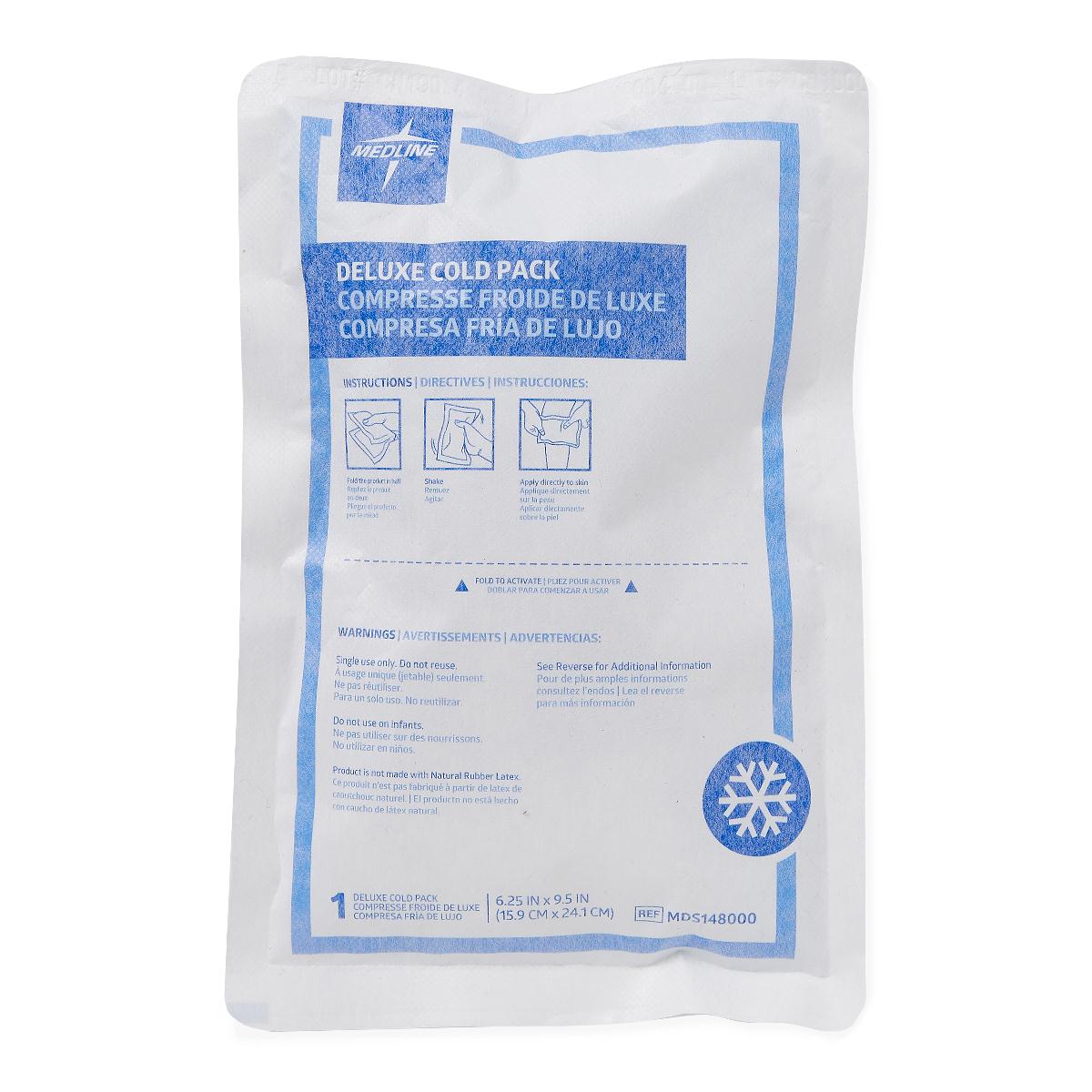 Instant Cold Pack with Cover Medline Deluxe General Purpose 6-1/4 X 9-1/2 Inch Disposable (Case of 24)