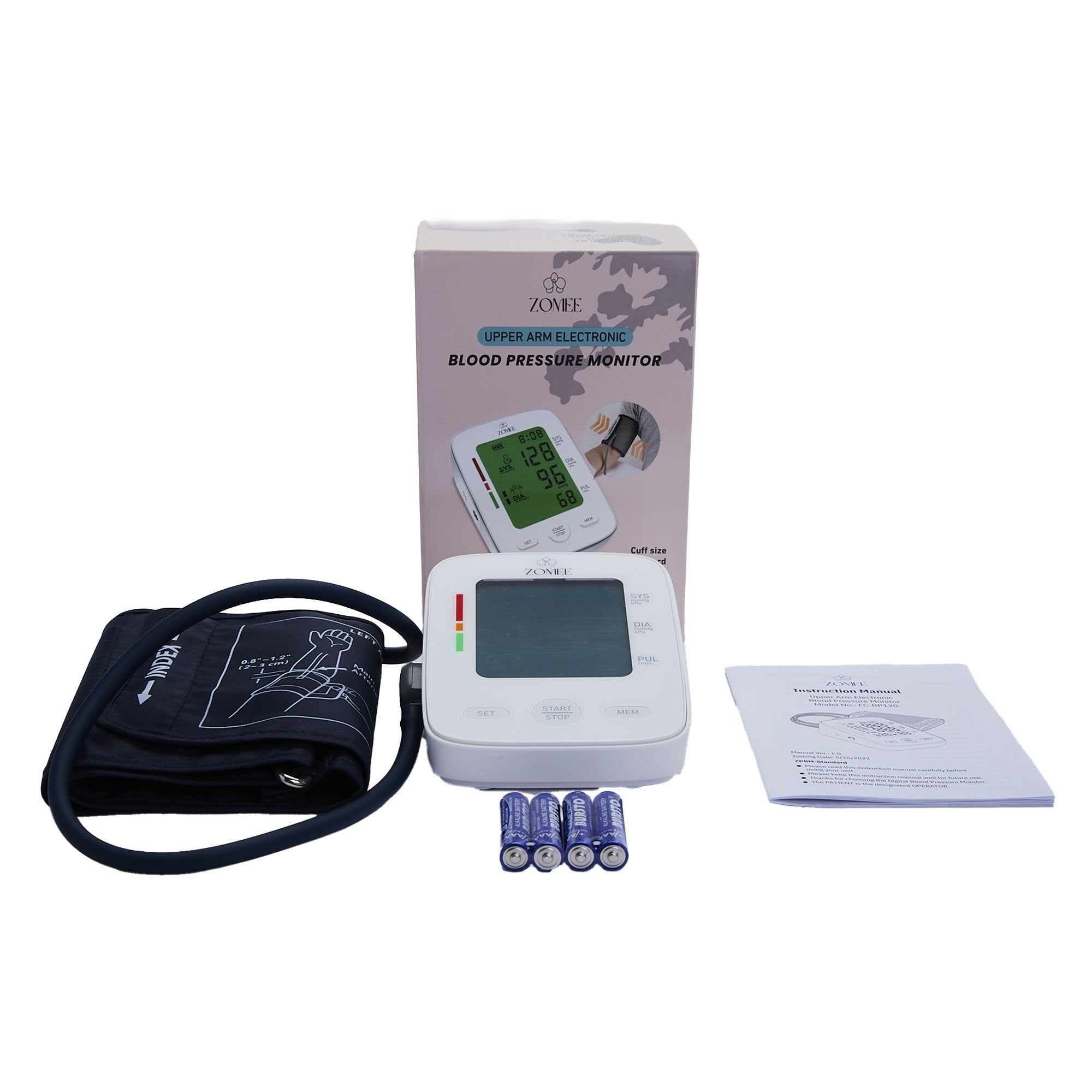 Zev Supplies Corp Home Automatic Digital Blood Pressure Monitor Zomee Extra Large Cuff Arm Nylon Cuff 16.5 to 21 Inch Desk Model