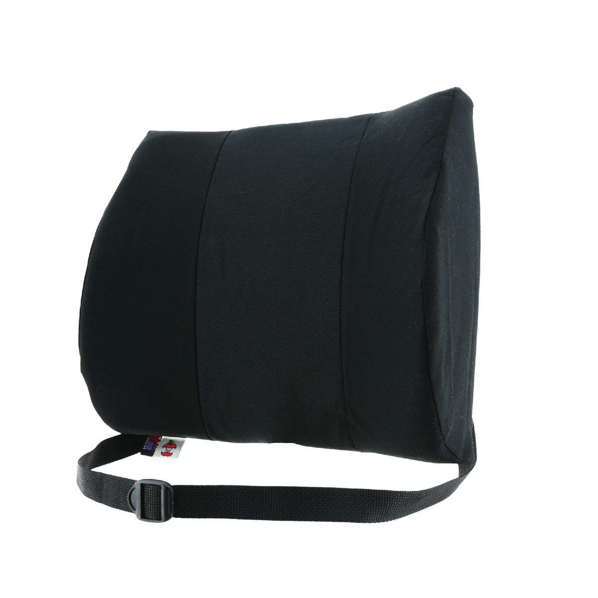 CUSHION BACK LUMBAR STDSITBACK W/STRAP 13X14 BLK