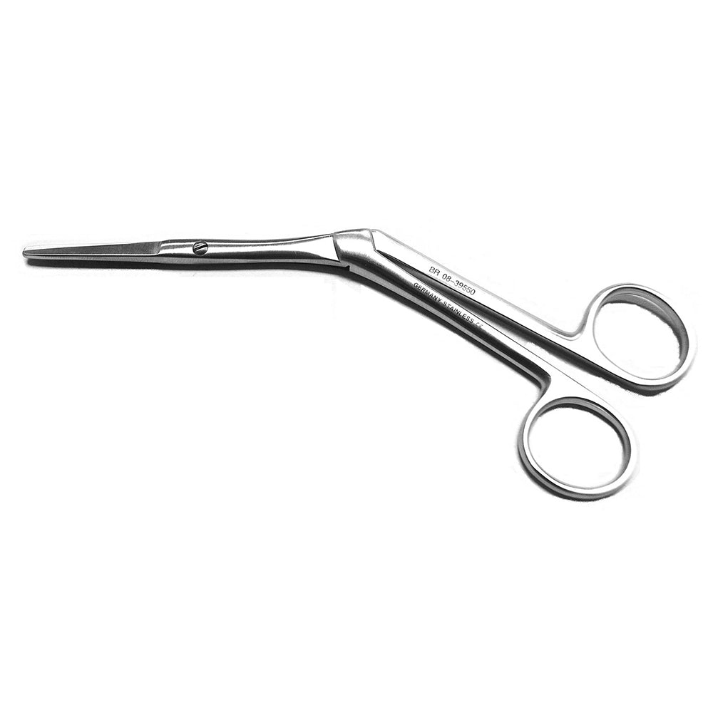 BR Surgical KNIGHT delicate scissors, angled, serrated, 7"