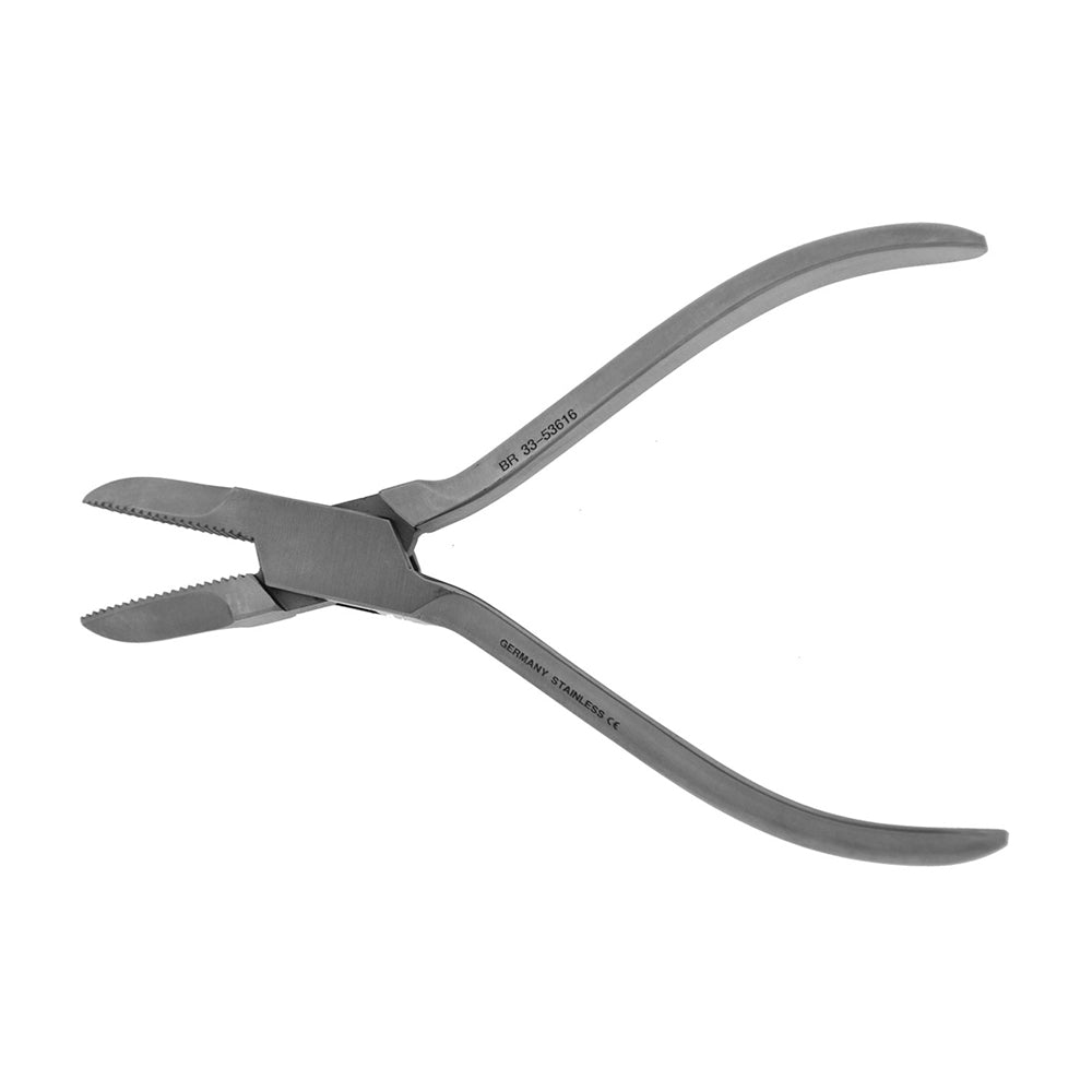 BR Surgical Pliers, flat nose, side cutting blade, taper tip, 6½"