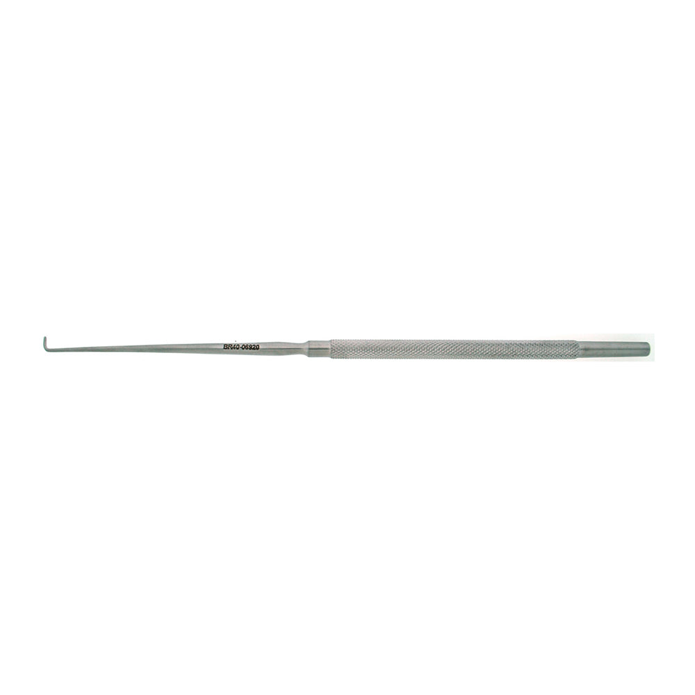 BR Surgical ADSON Dura/Nerve Hook, right angle tip, blunt, 8"