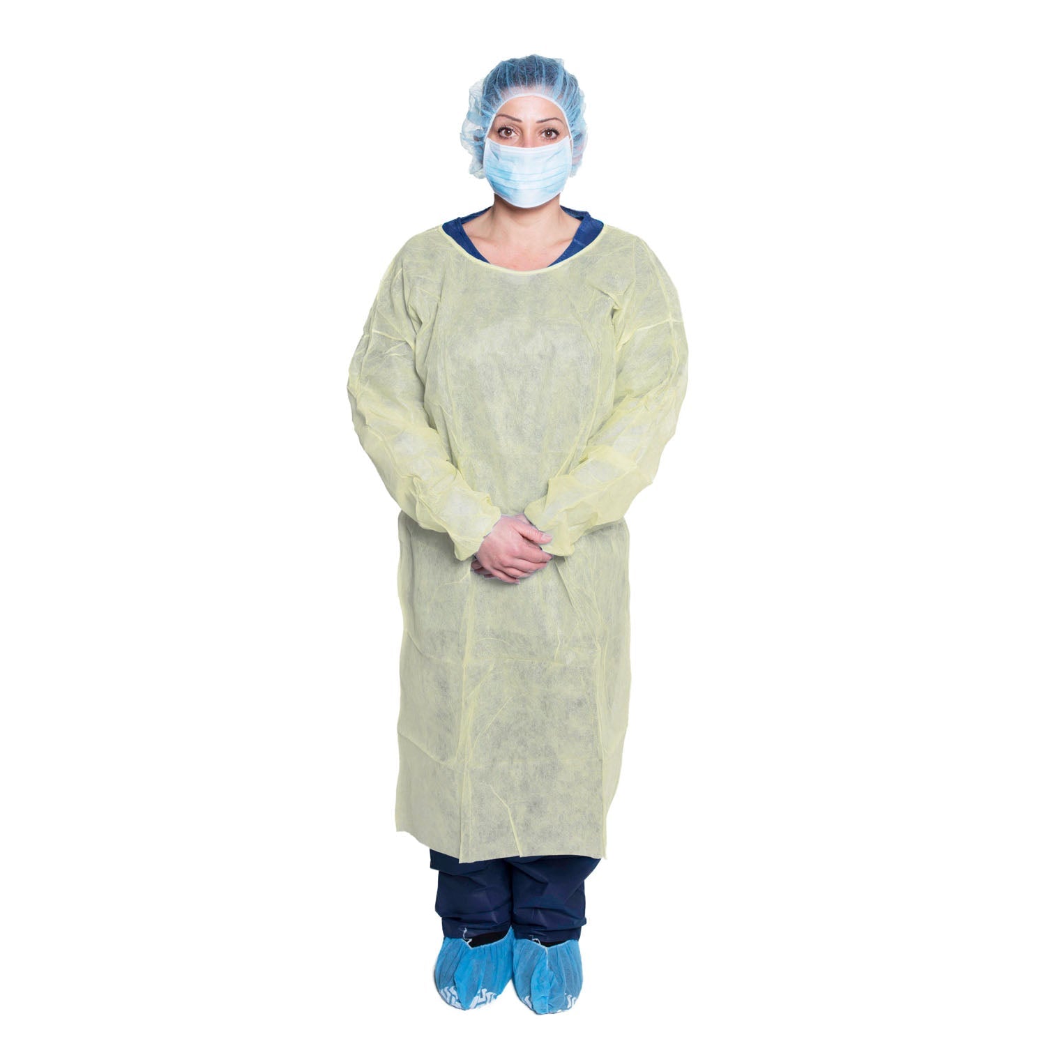 Dukal Corporation Dukal Isolation Gowns 301 - Isolation Gown, One Size, Yellow, 10/bg, 5 b