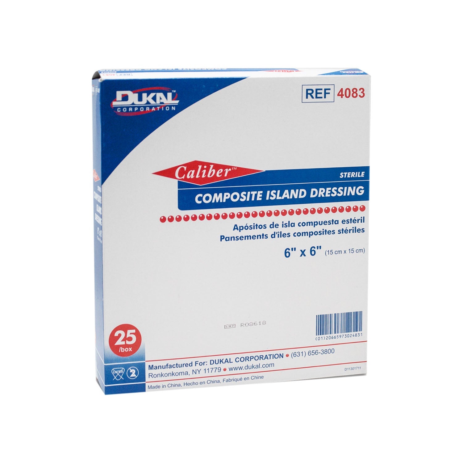 Dukal Corporation Dukal Composite Island Dressings Dressing, 6 x 6, Sterile, 25/bx, 4 bx/cs