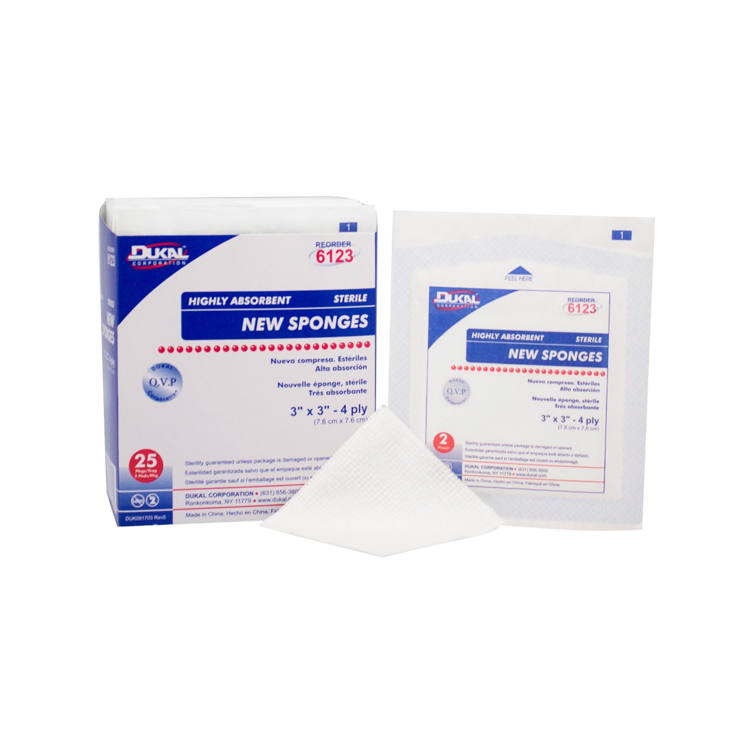 SPONGE 3X3 4PLY ST 2/PK25PK/BX 48BX/CS