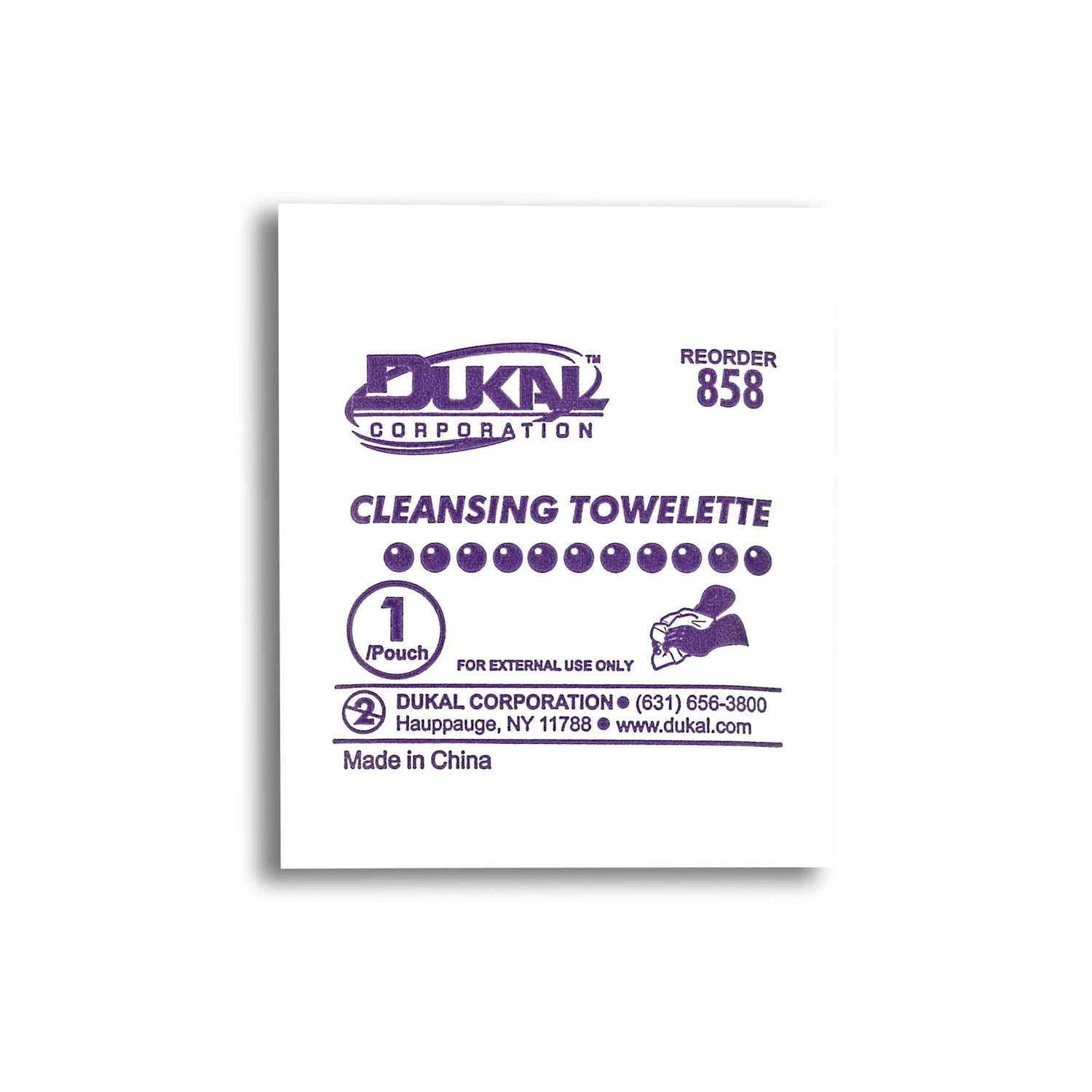 Dukal Corporation Dukal Cleansing Towelette Cleansing Towelette, 5" x 8", 1/pk, 100 pk/bx, 20